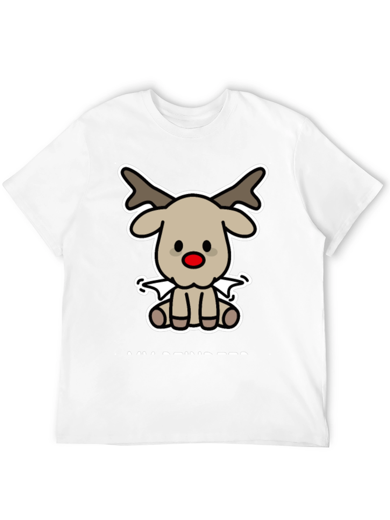 Cute Reindeer Graphic Tee - Holiday Style
