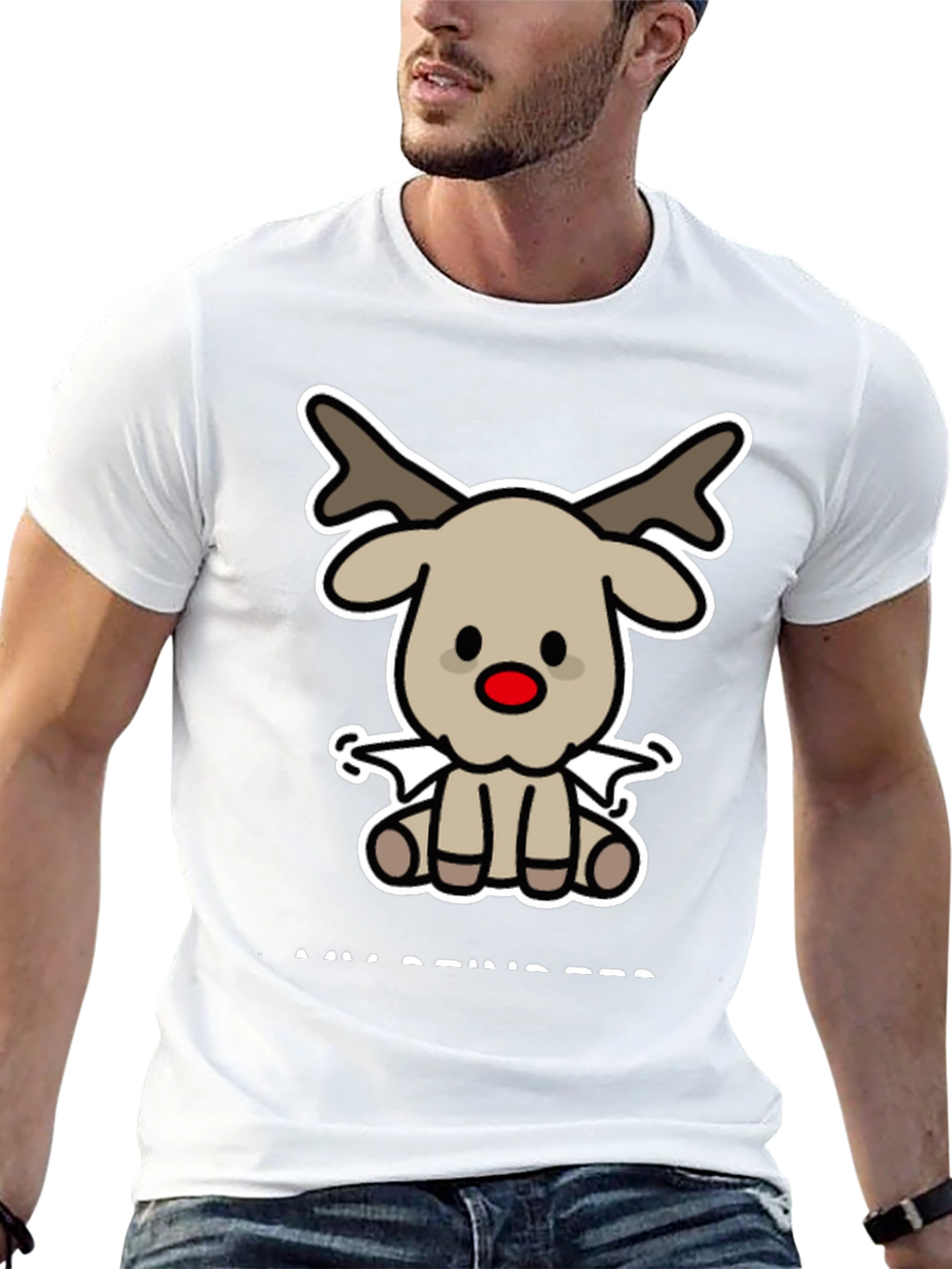 Cute Reindeer Graphic Tee - Holiday Style