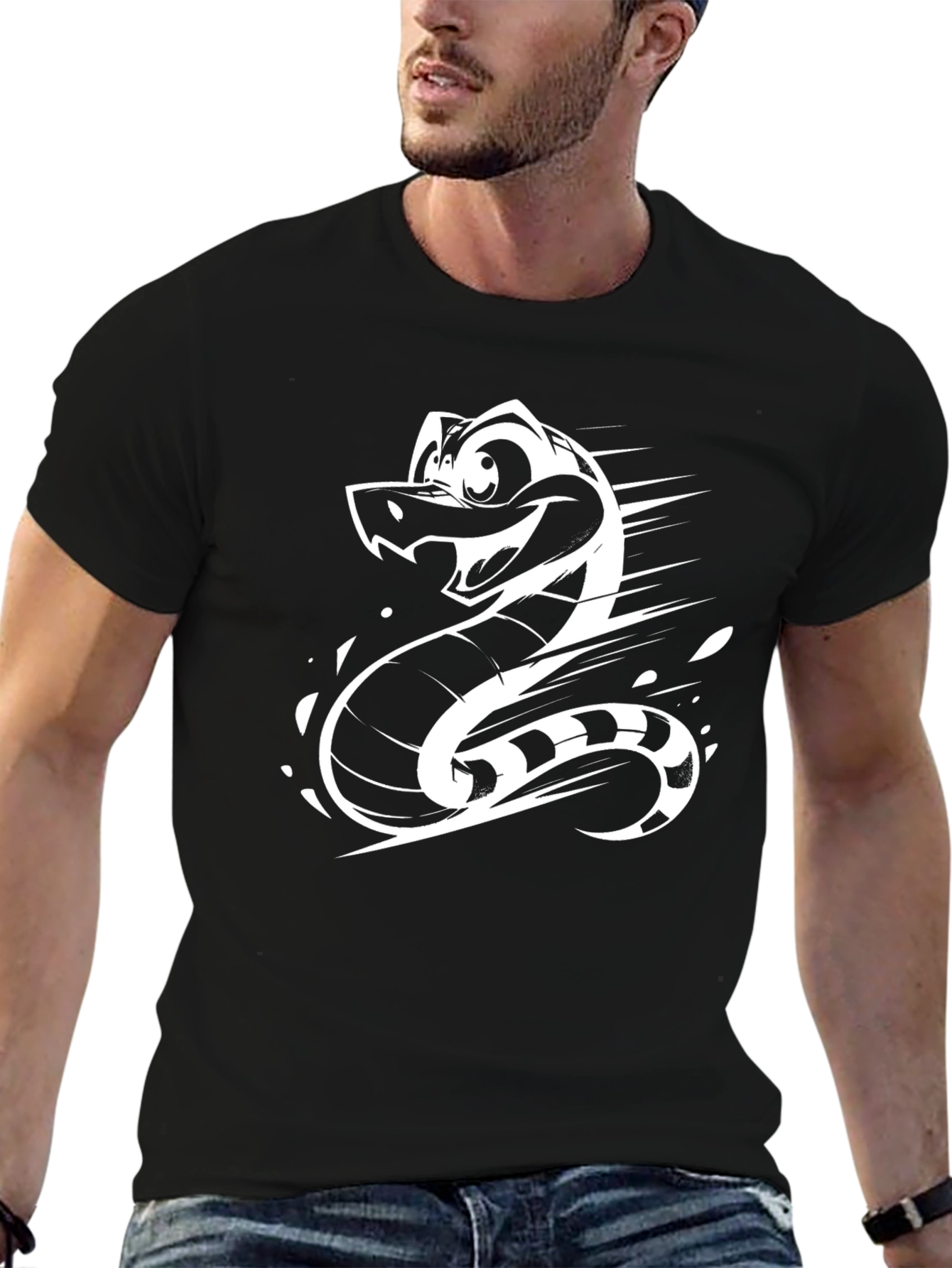 Cartoon Snake Graphic T-Shirt