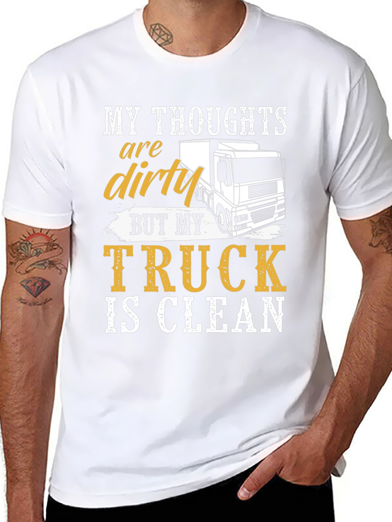 Dirty Thoughts Clean Truck Graphic T-Shirt