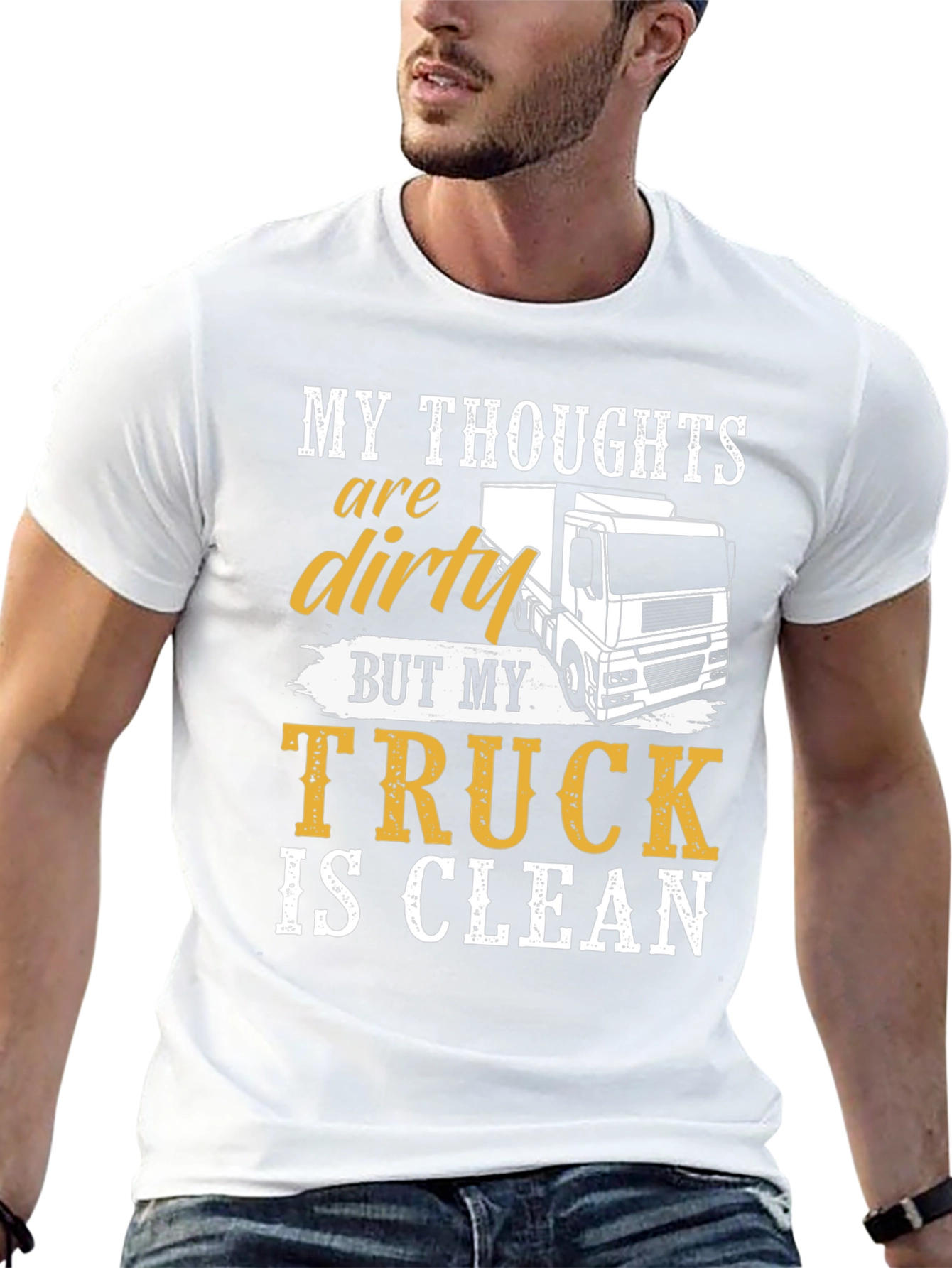 Dirty Thoughts Clean Truck Graphic T-Shirt