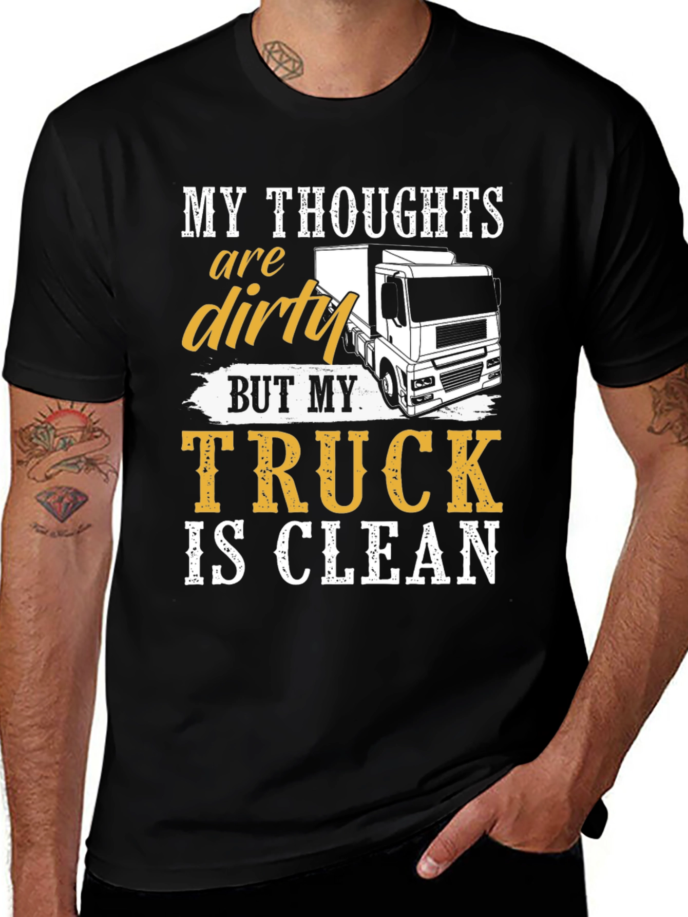 Dirty Thoughts Clean Truck Graphic T-Shirt
