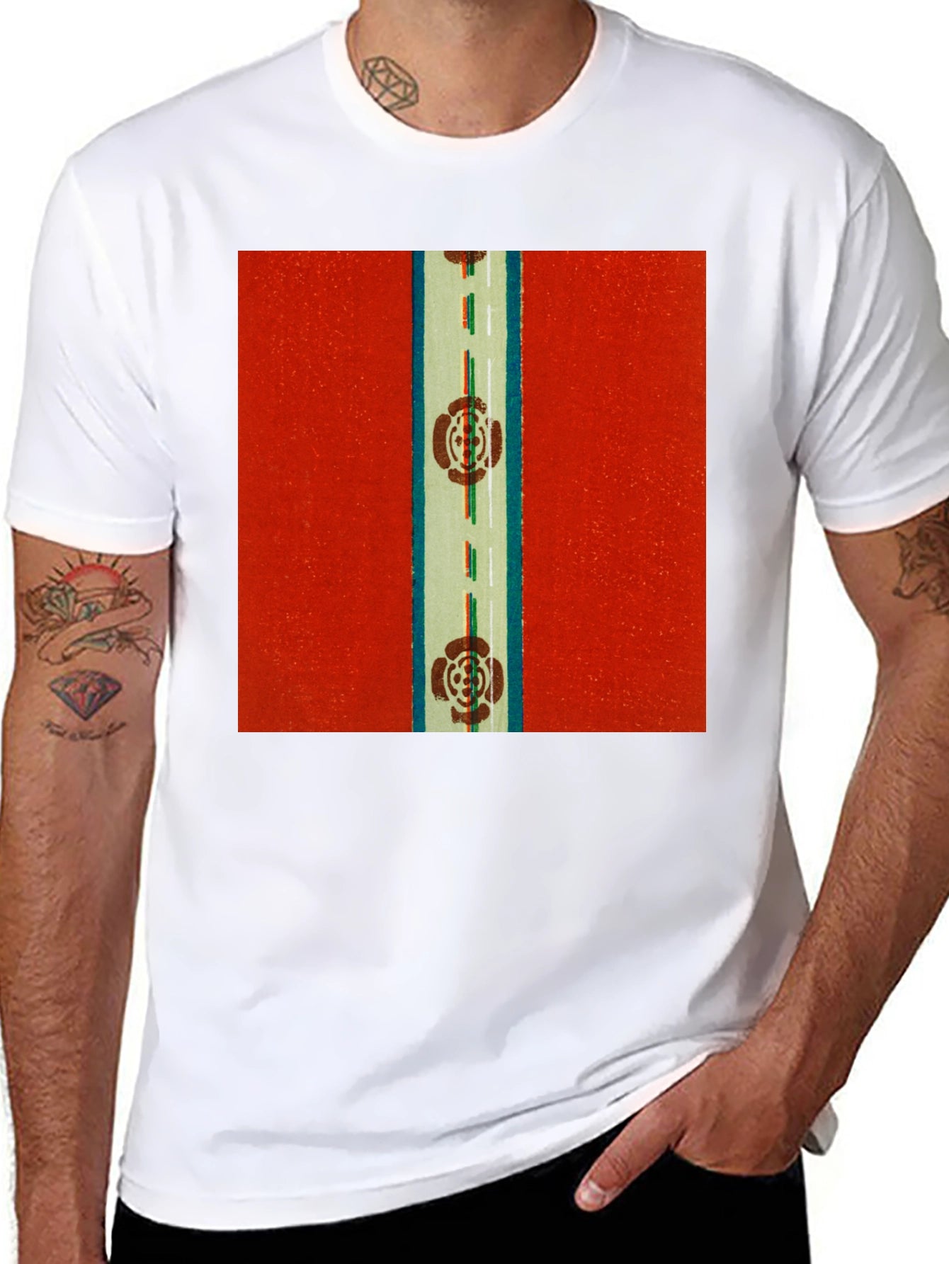 Retro Floral Road Graphic Tee - Classic Style