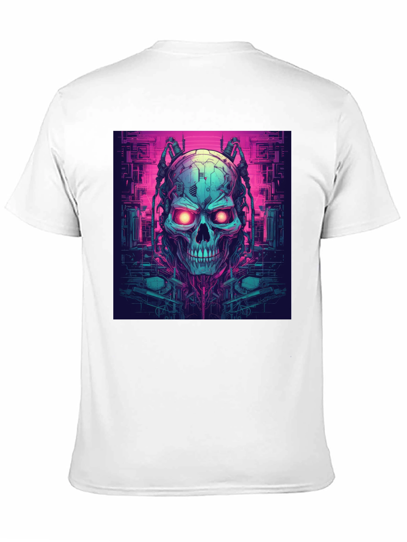 Cyberpunk Skull Graphic Tee - Black T-Shirt