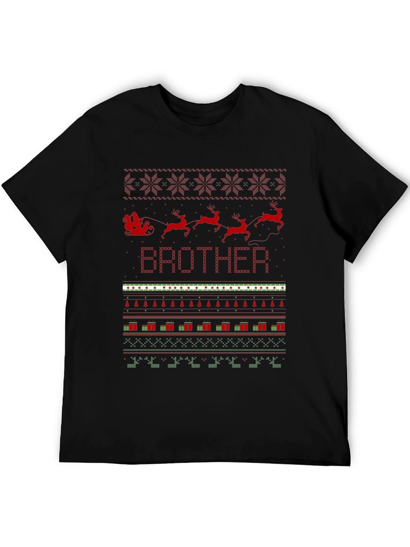 Brother Ugly Christmas Sweater Style T-Shirt