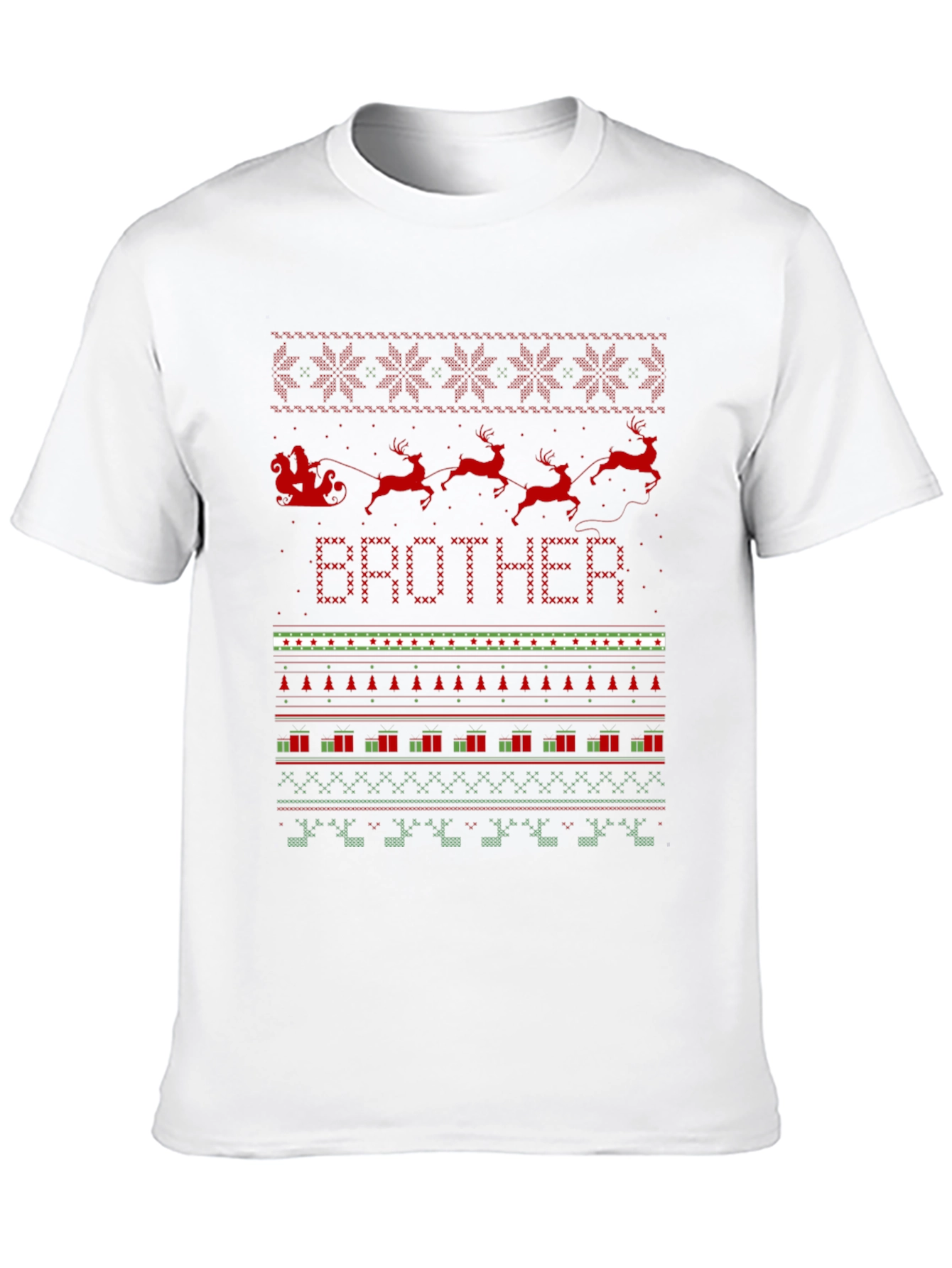 Brother Ugly Christmas Sweater Style T-Shirt