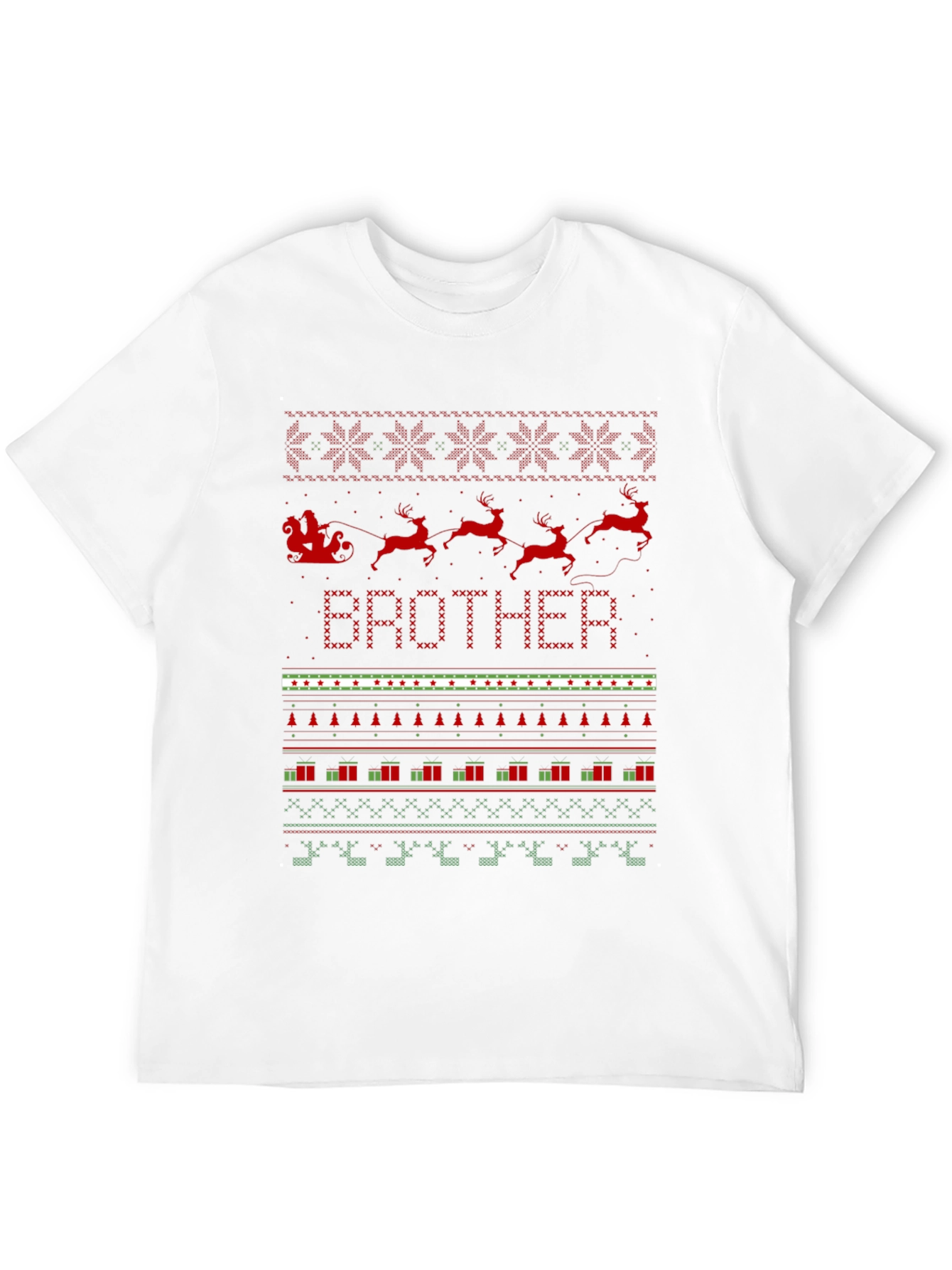 Brother Ugly Christmas Sweater Style T-Shirt