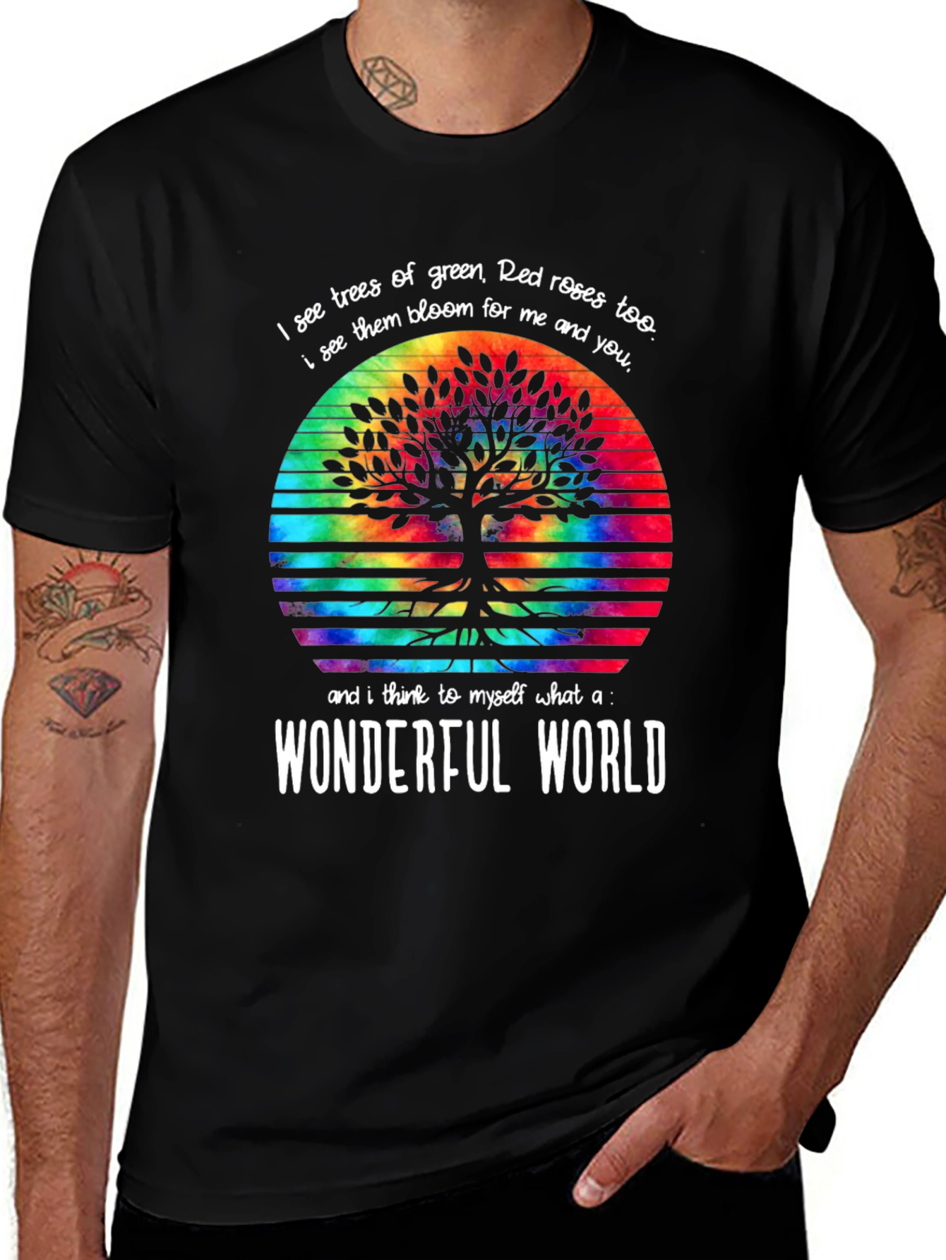 Wonderful World Tree Tie-Dye Graphic Tee