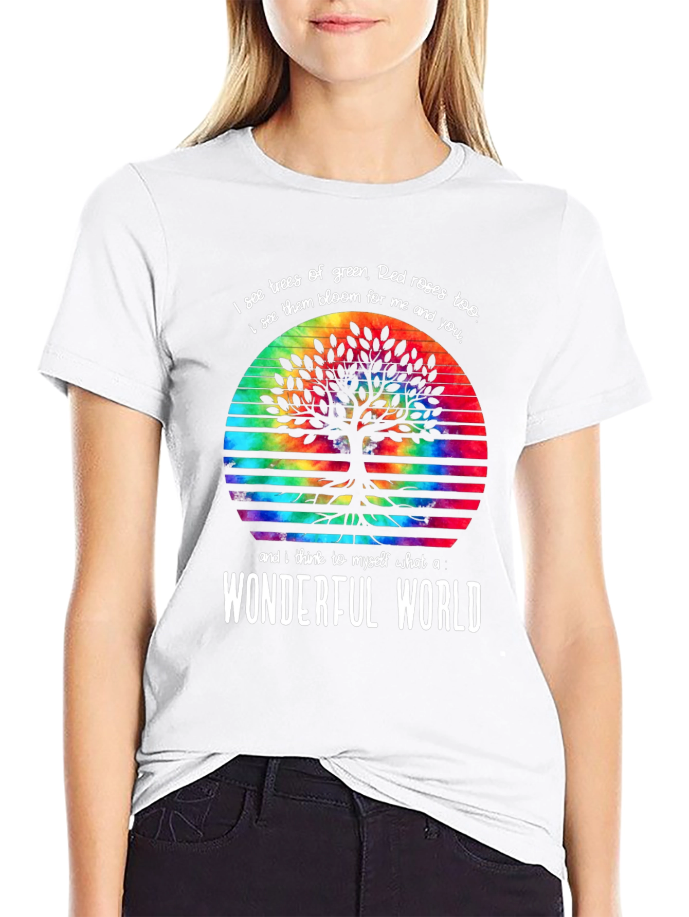 Wonderful World Tree Tie-Dye Graphic Tee