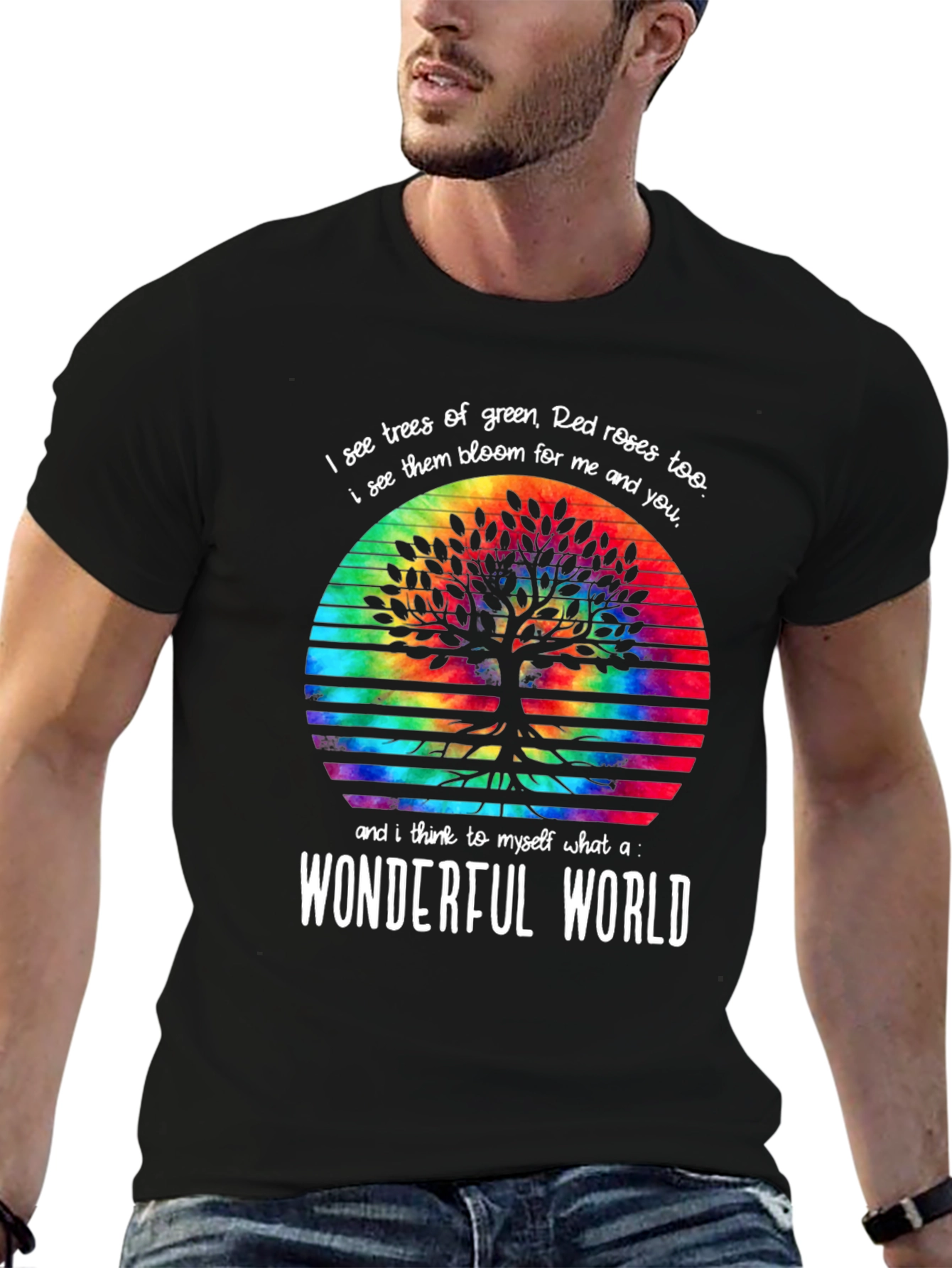 Wonderful World Tree Tie-Dye Graphic Tee