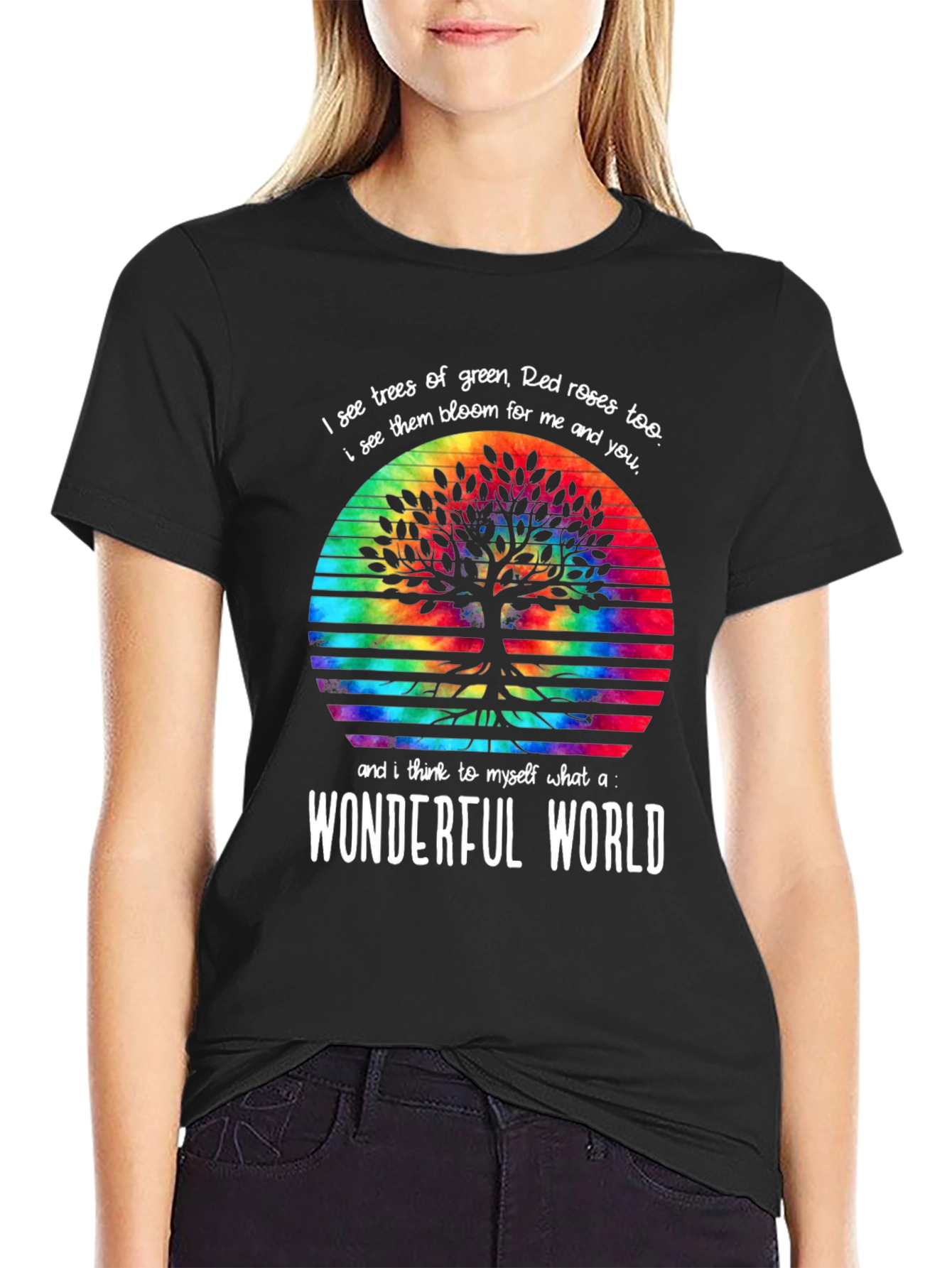 Wonderful World Tree Tie-Dye Graphic Tee