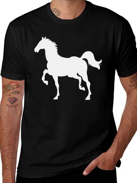 Black Horse Graphic Tee - Stylish Mens T-Shirt
