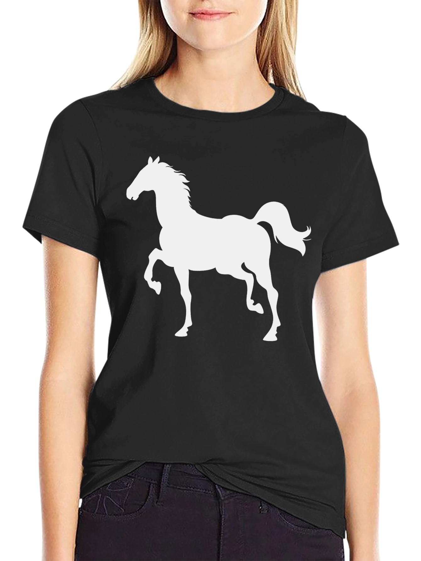 Black Horse Graphic Tee - Stylish Mens T-Shirt