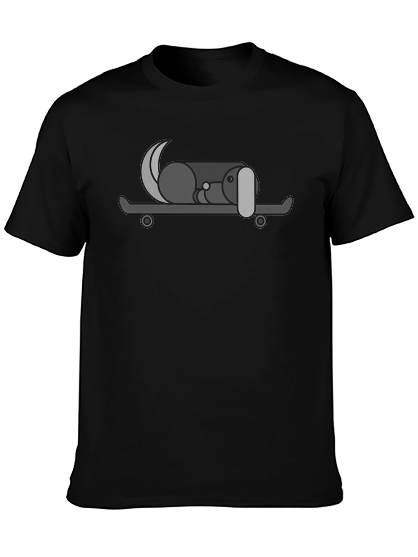 Dog on Skateboard Graphic Tee - Black