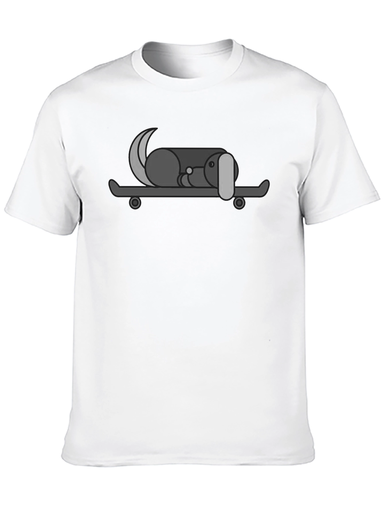 Dog on Skateboard Graphic Tee - Black