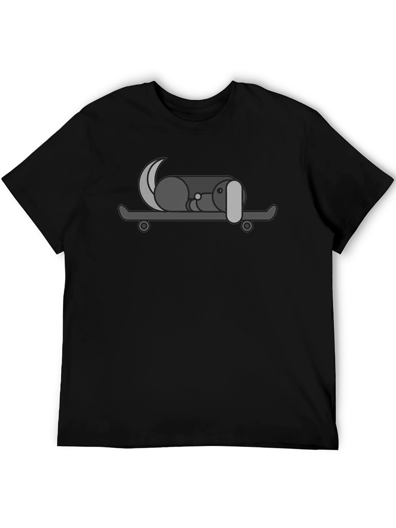 Dog on Skateboard Graphic Tee - Black