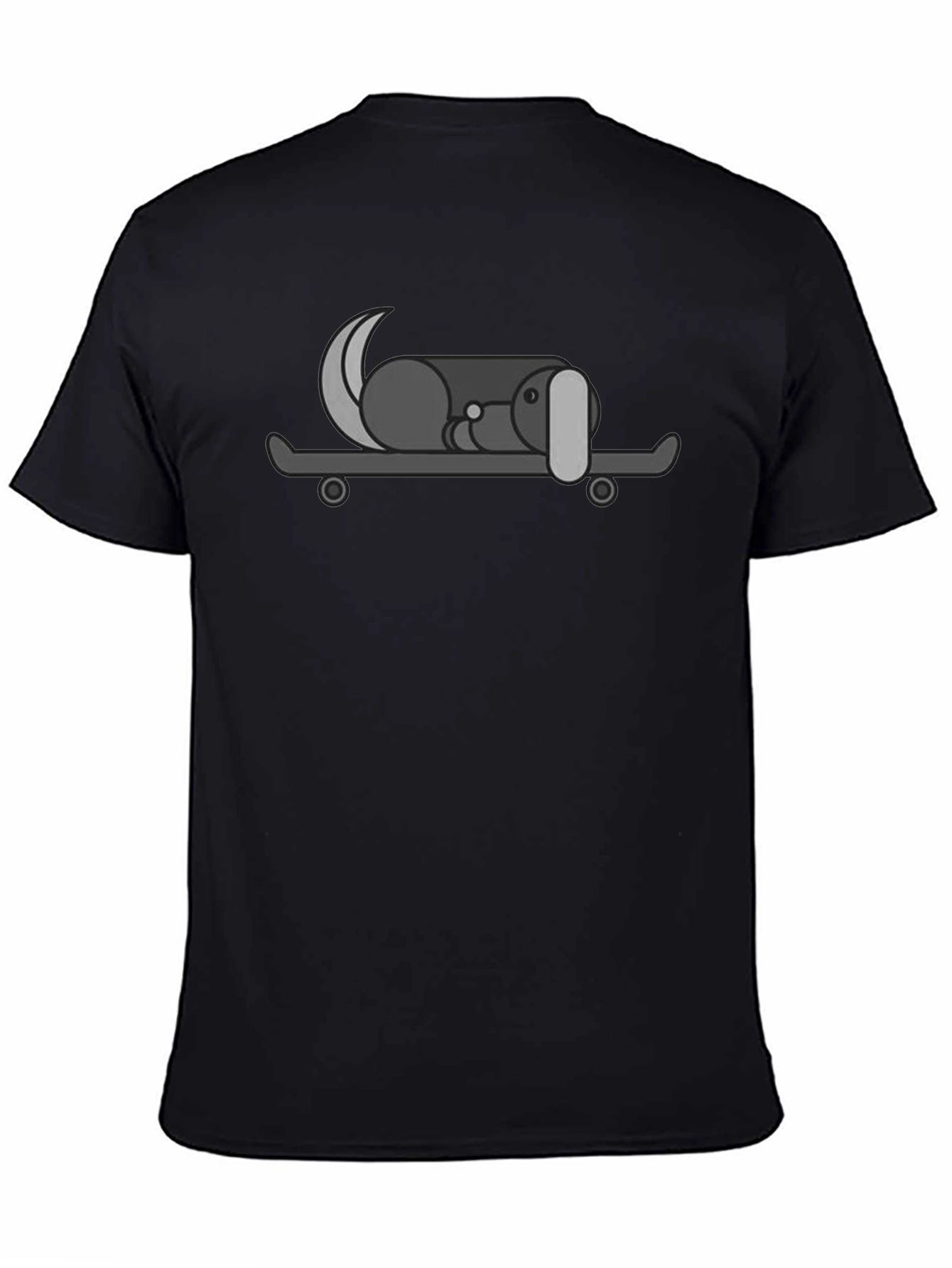 Dog on Skateboard Graphic Tee - Black