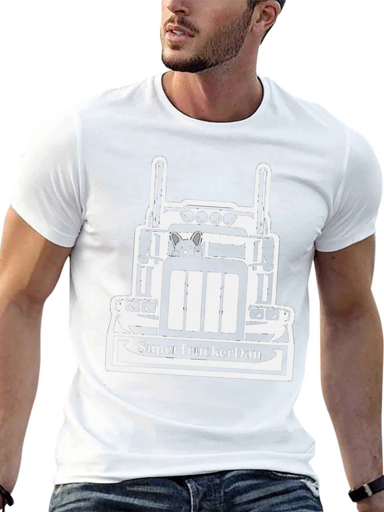 SuperTruckerDan Black Graphic Tee