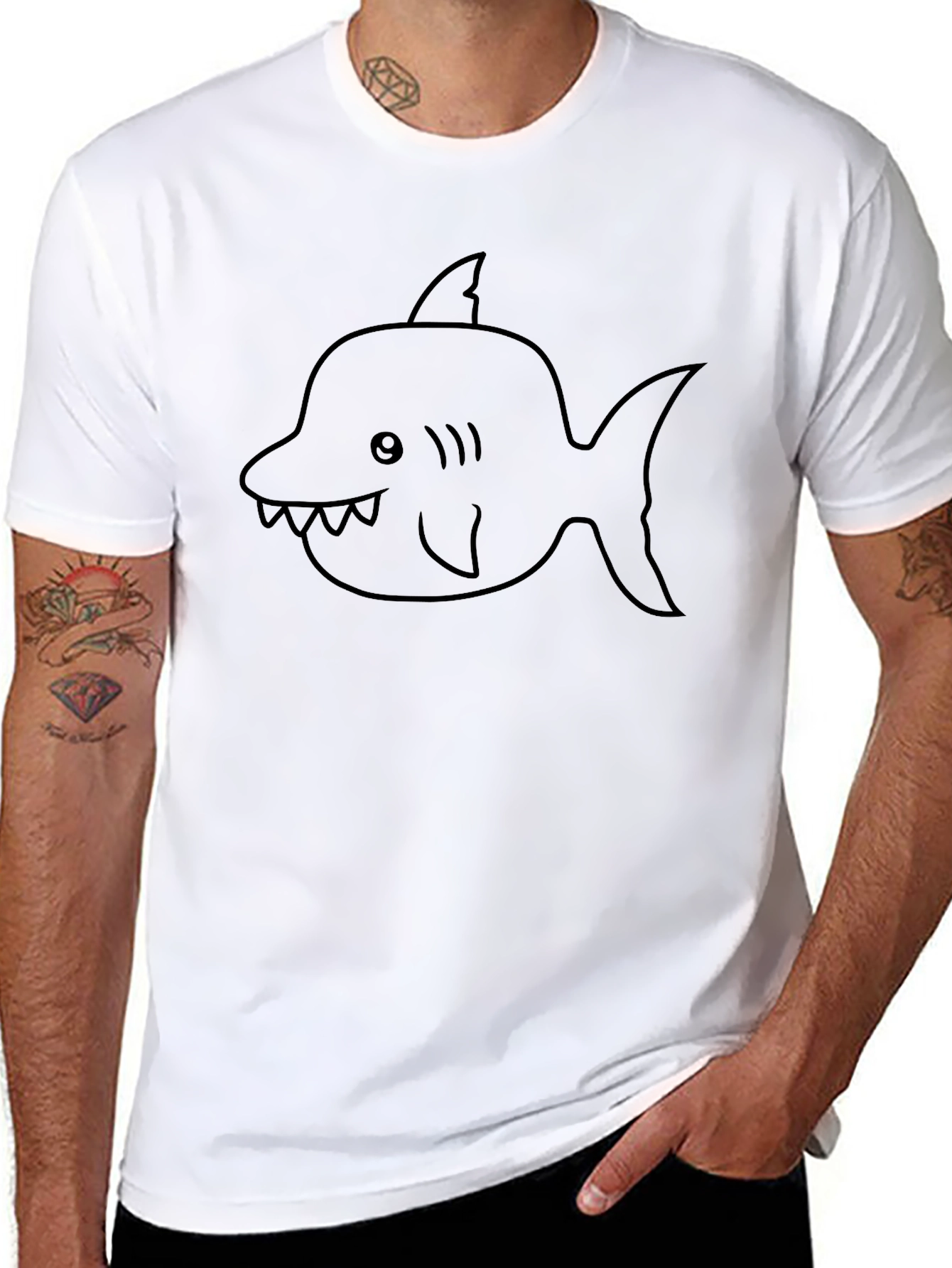 Shark Graphic Tee - Mens Black T-Shirt