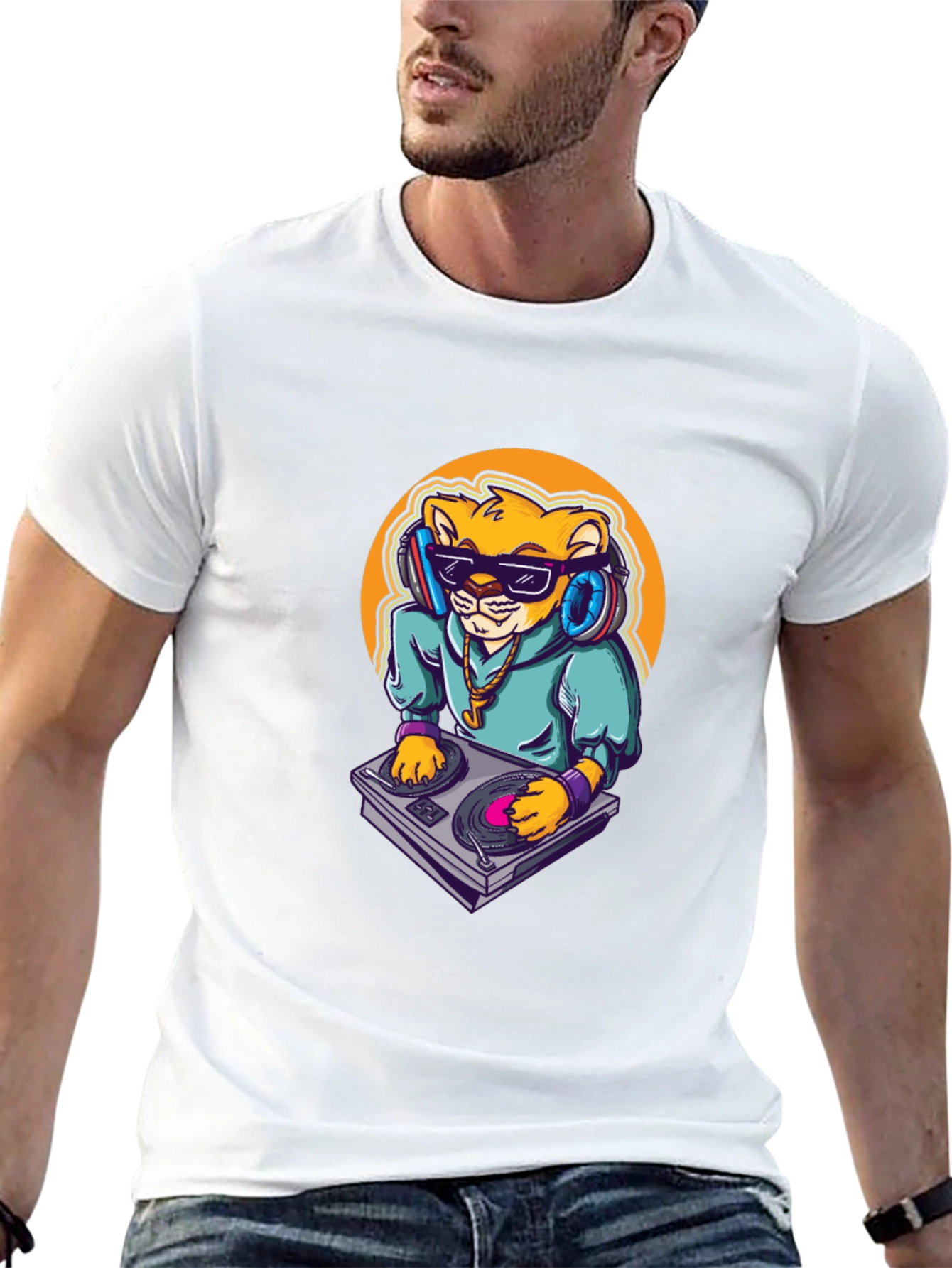 DJ Lion Black T-Shirt
