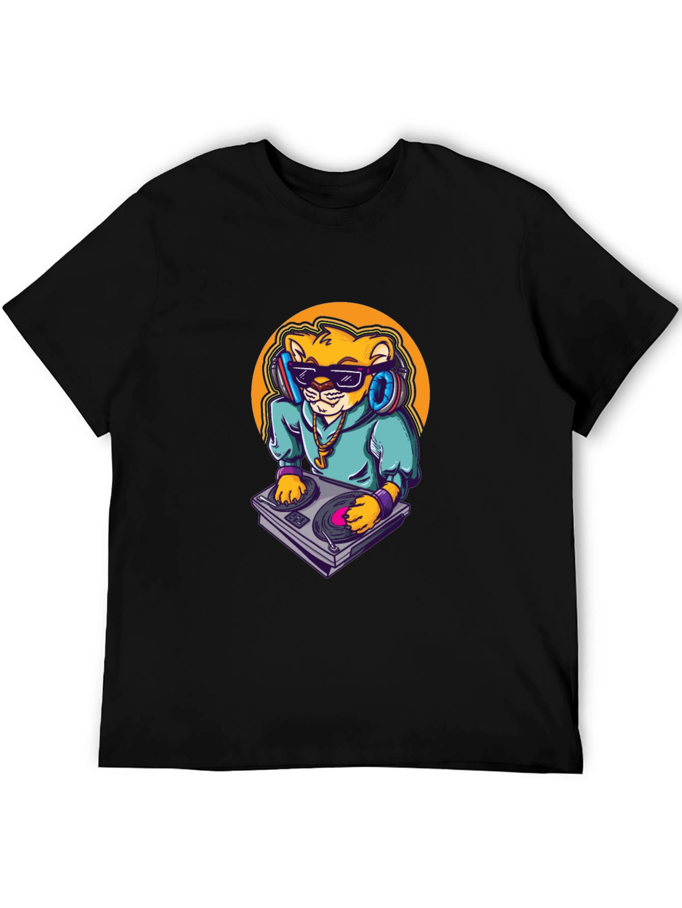 DJ Lion Black T-Shirt