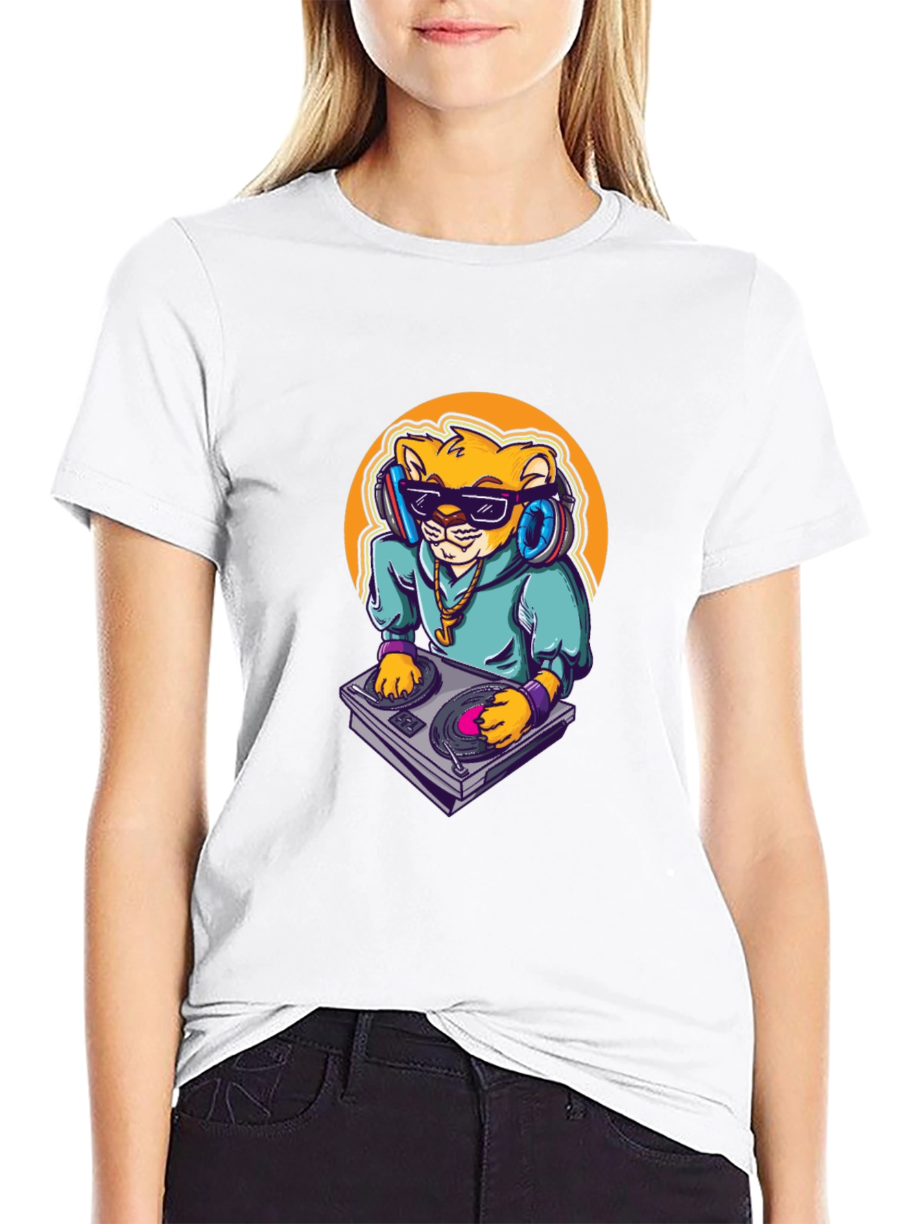 DJ Lion Black T-Shirt