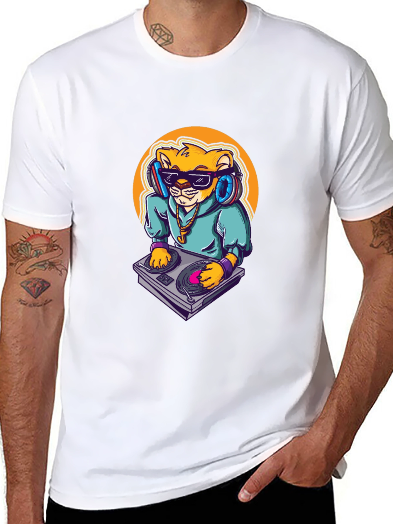 DJ Lion Black T-Shirt