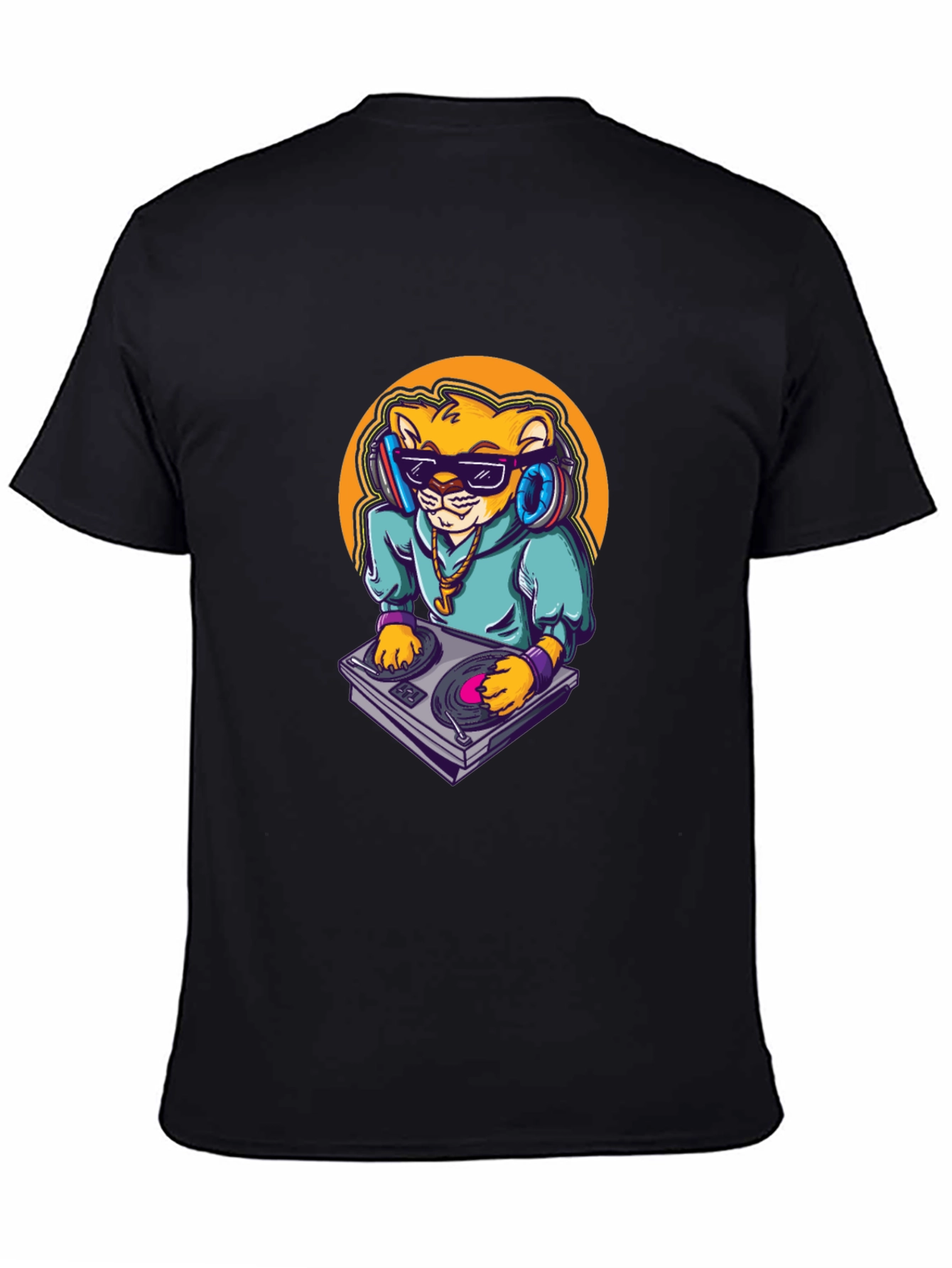 DJ Lion Black T-Shirt