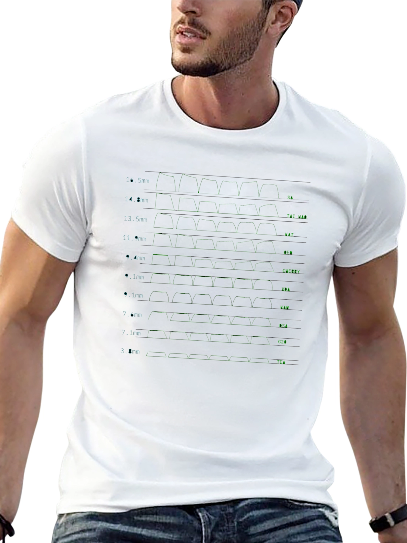 Keyboard Keycap Profile Black T-Shirt