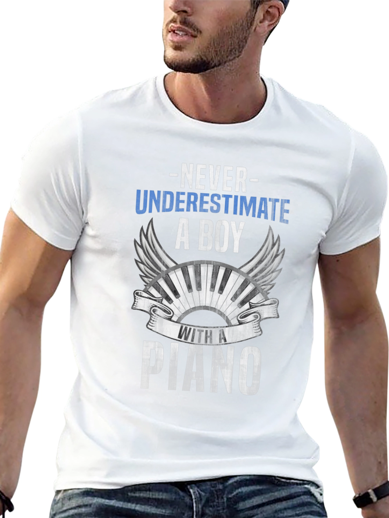 Never Underestimate a Boy with a Piano T-Shirt