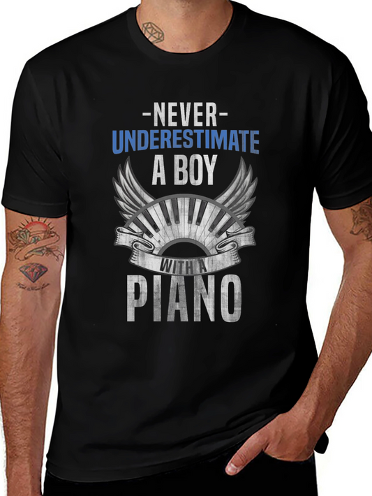 Never Underestimate a Boy with a Piano T-Shirt