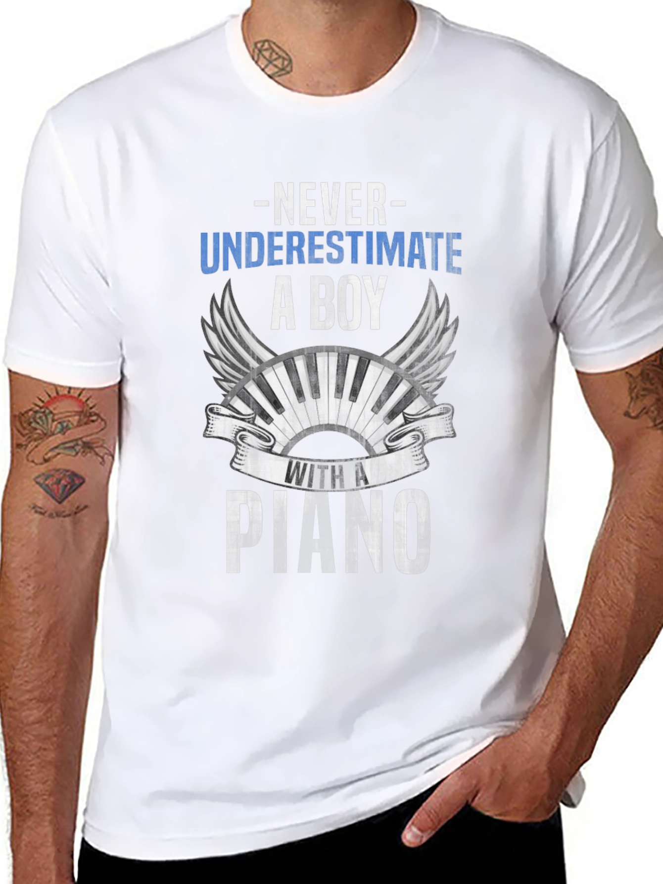 Never Underestimate a Boy with a Piano T-Shirt