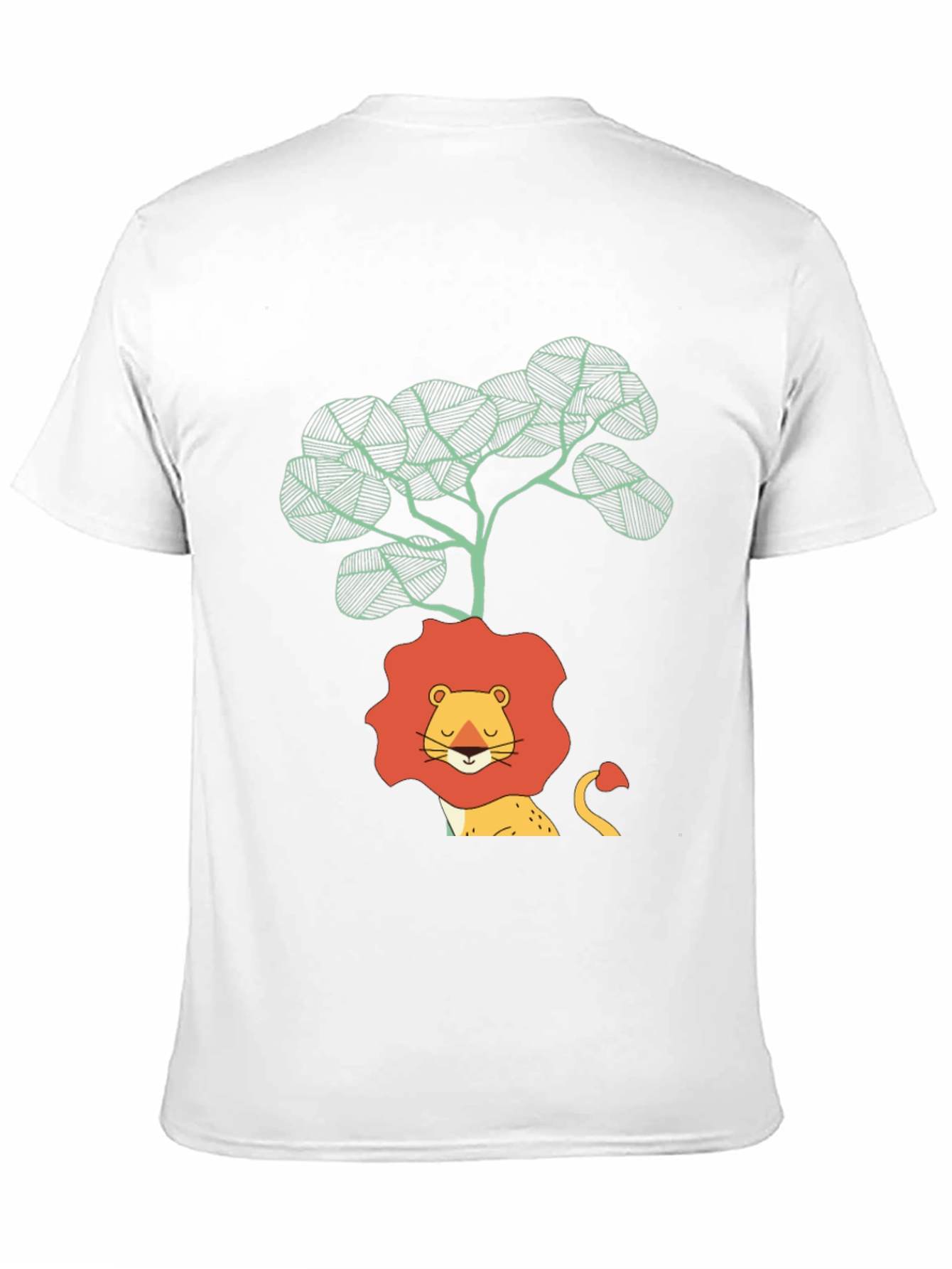Lion & Tree Graphic Print Black T-Shirt