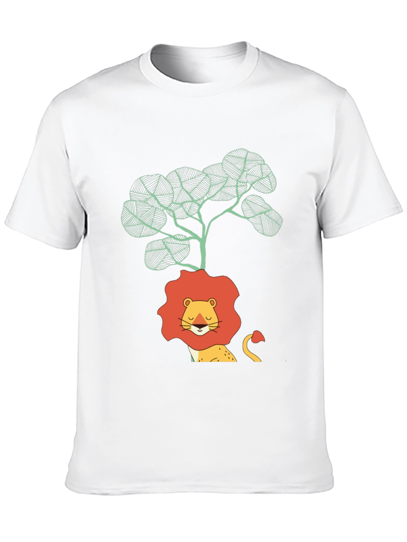 Lion & Tree Graphic Print Black T-Shirt