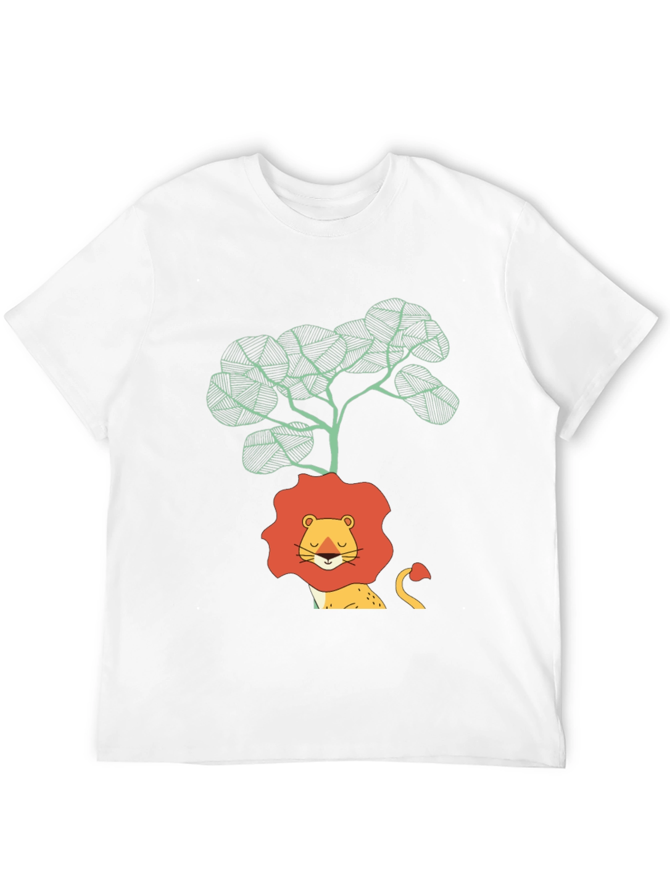 Lion & Tree Graphic Print Black T-Shirt