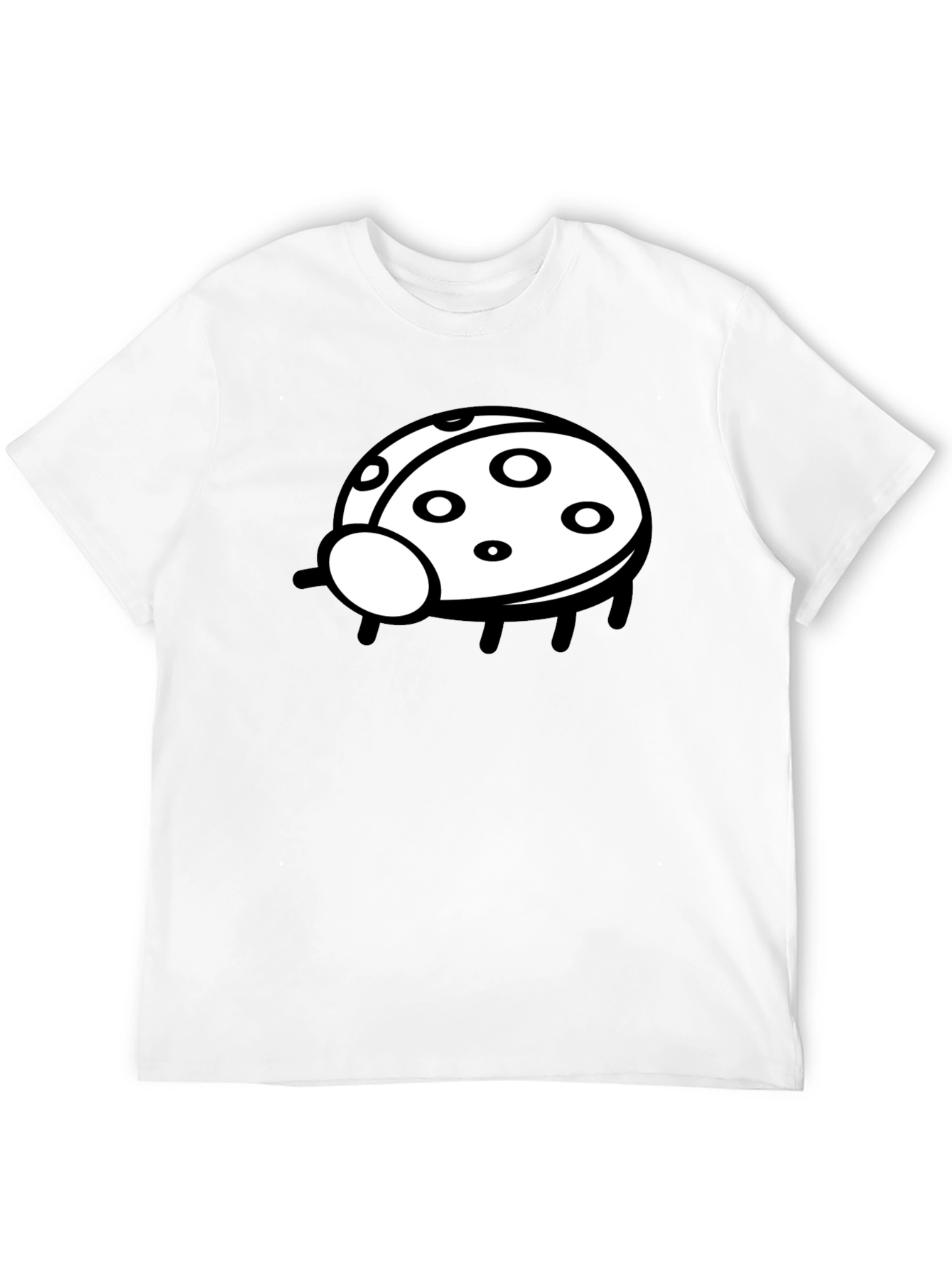 Black T-Shirt with Ladybug Graphic