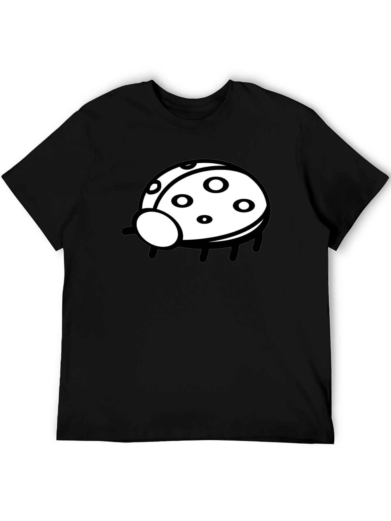 Black T-Shirt with Ladybug Graphic