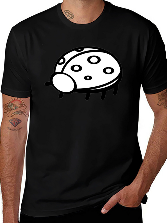 Black T-Shirt with Ladybug Graphic