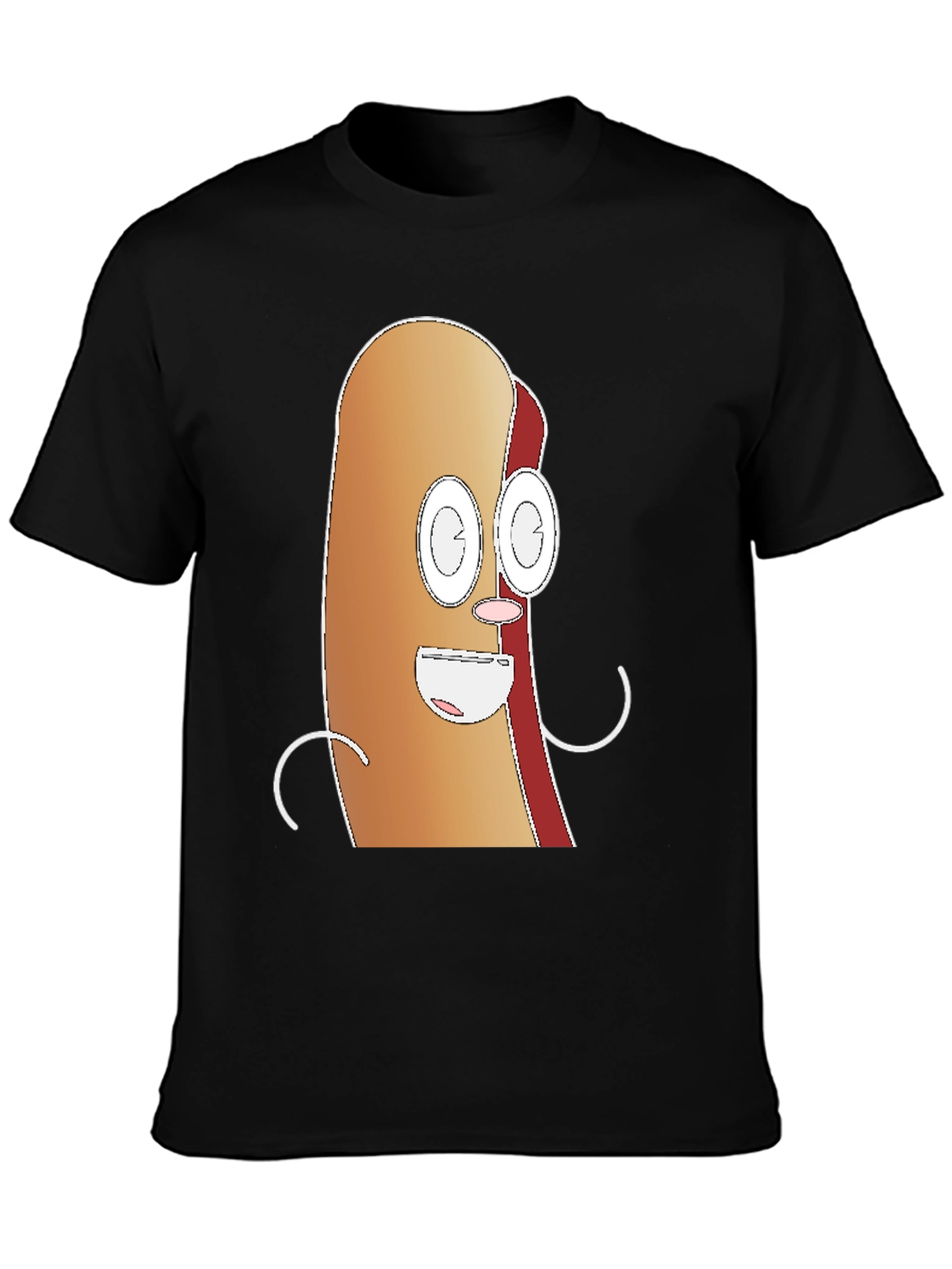 Funny Hot Dog Cartoon Graphic T-Shirt