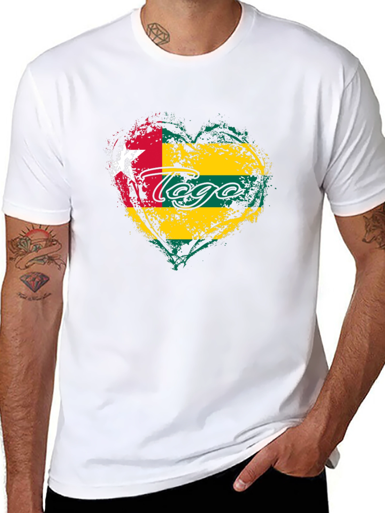 Togo Flag Heart T-Shirt - Show Your Pride!
