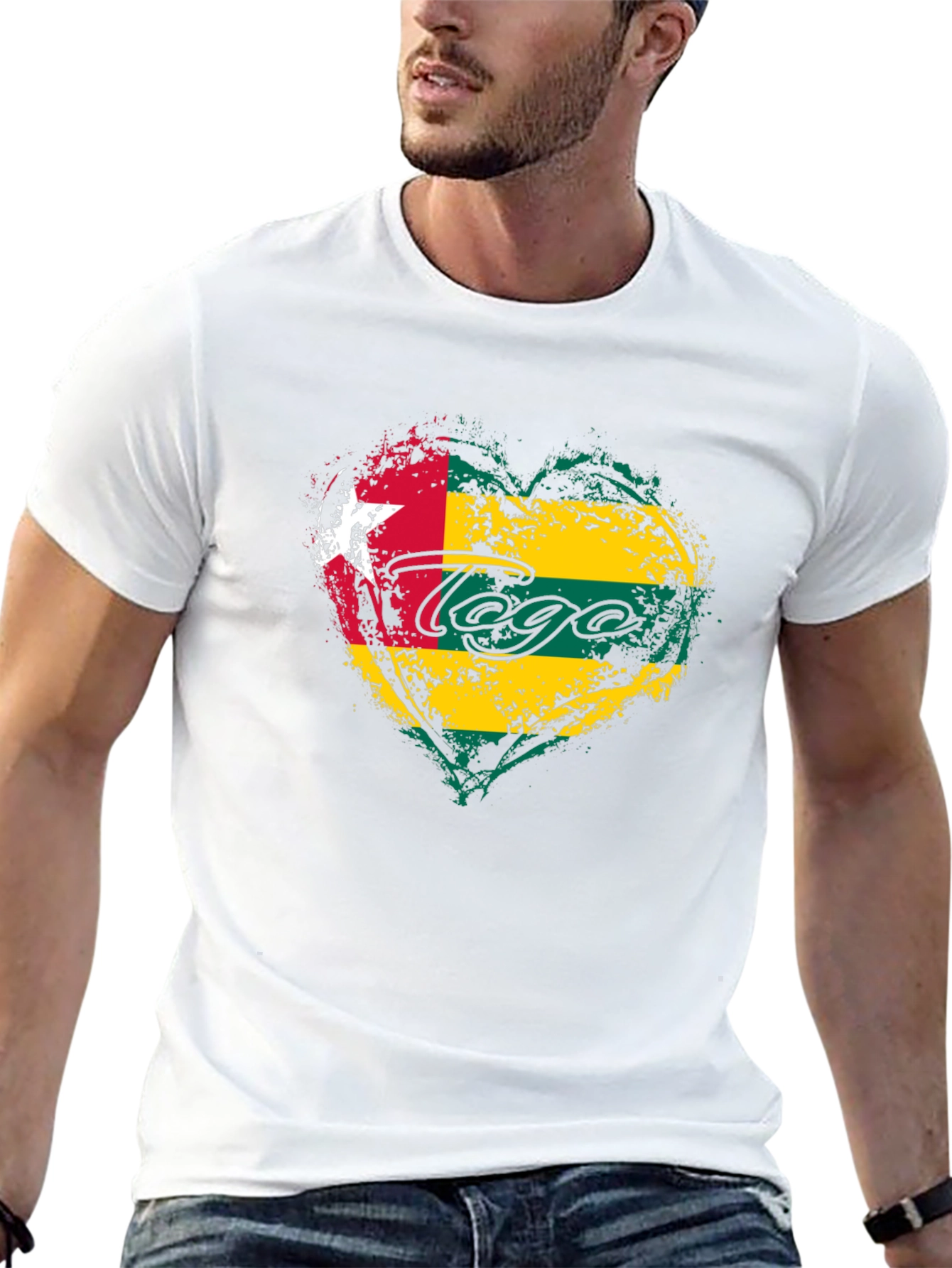 Togo Flag Heart T-Shirt - Show Your Pride!