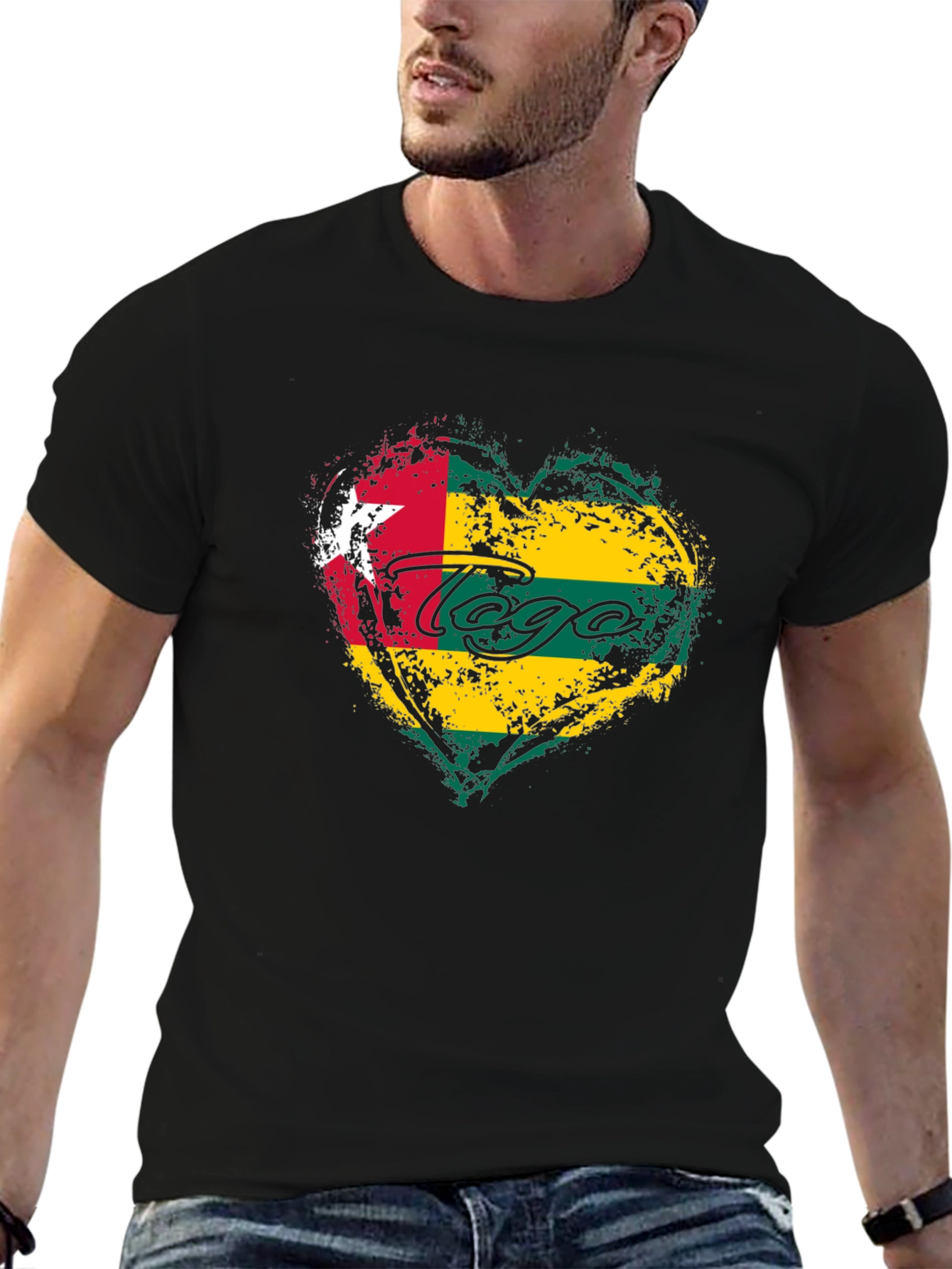 Togo Flag Heart T-Shirt - Show Your Pride!