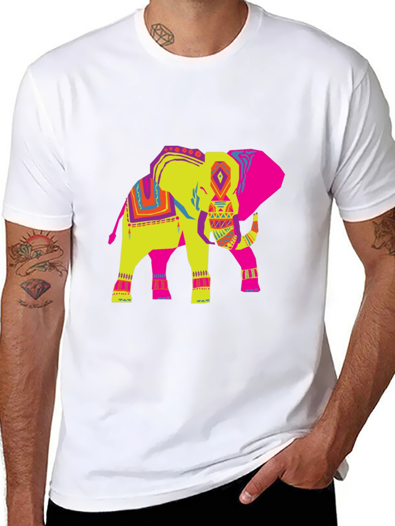 Vibrant Elephant Graphic Tee