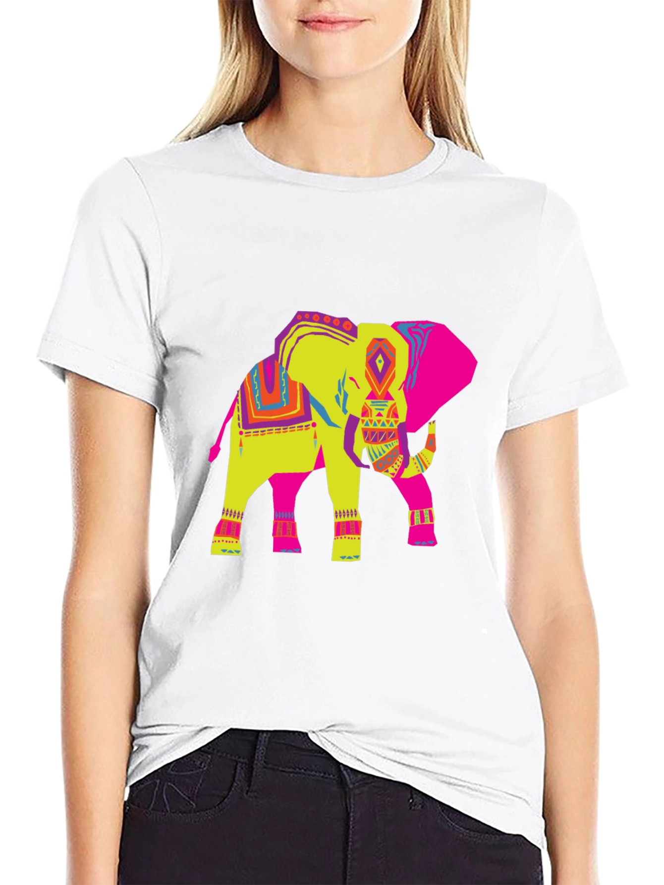 Vibrant Elephant Graphic Tee