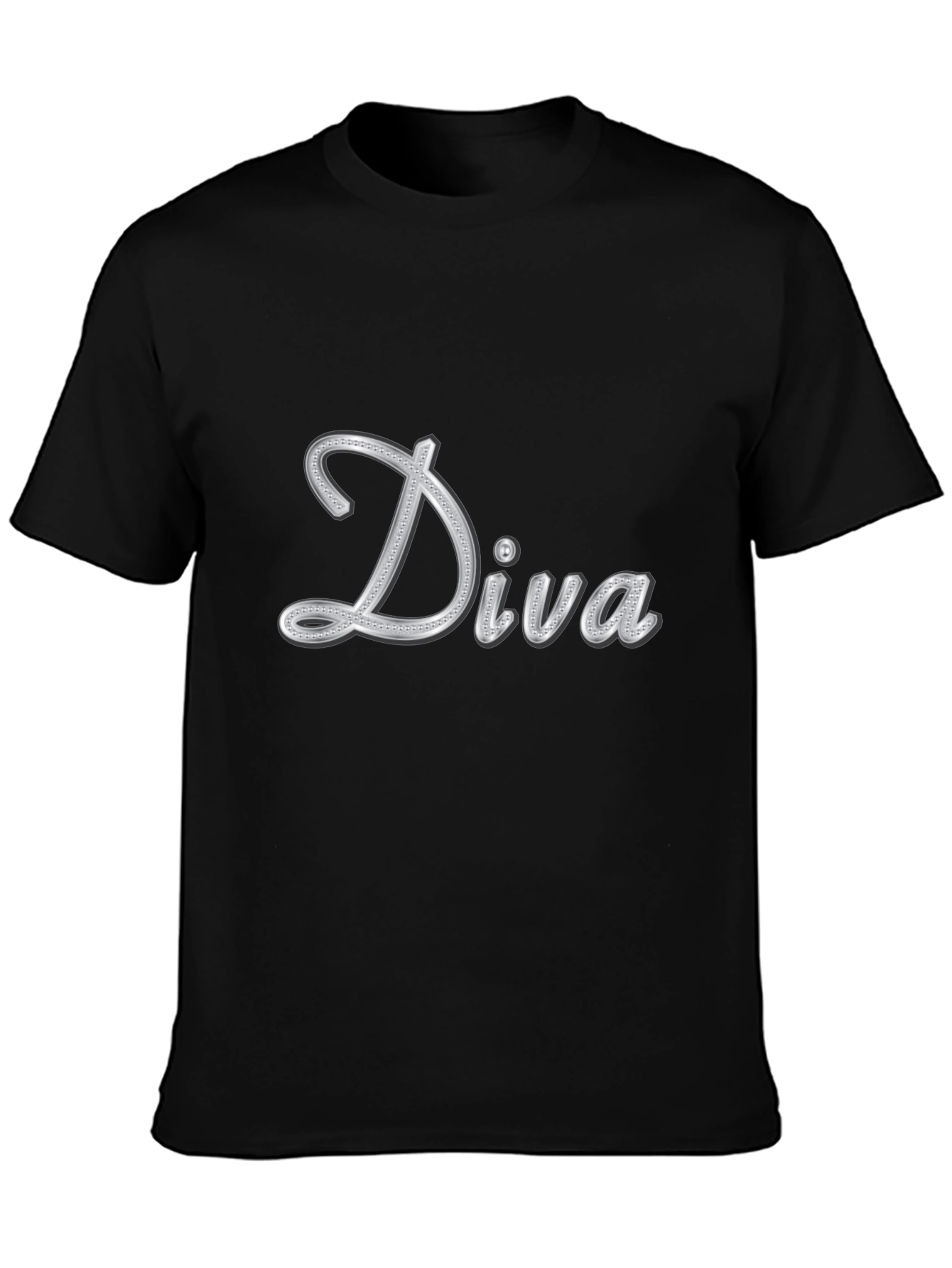 Diva Graphic Tee - Black Casual T-Shirt