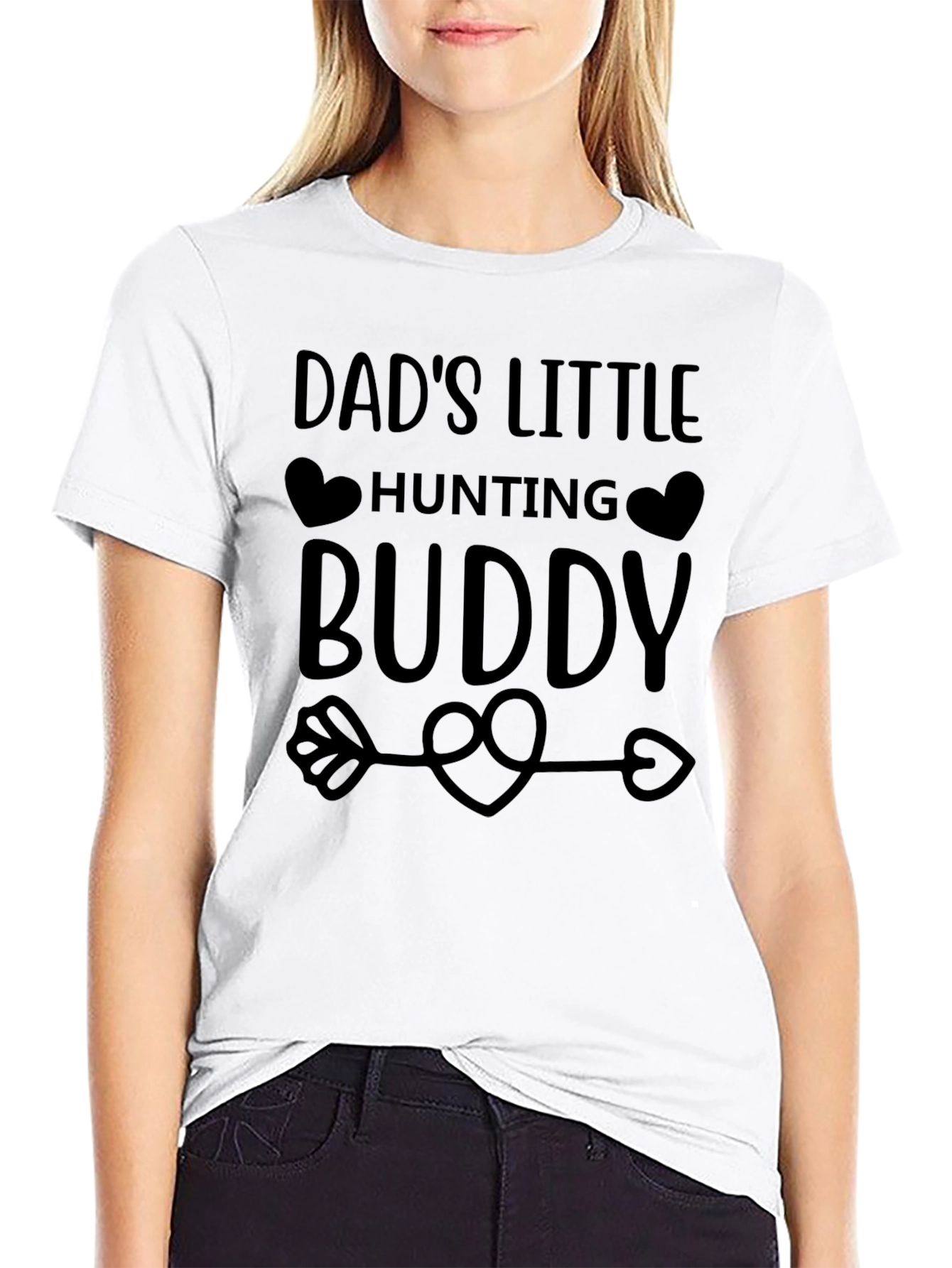 Dads Little Hunting Buddy Graphic Tee - Black