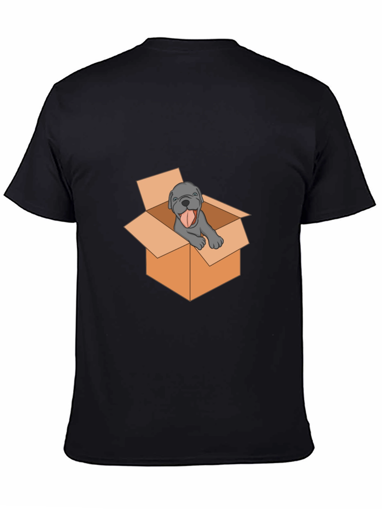 Dog in Box Graphic Tee - Mens Black T-Shirt