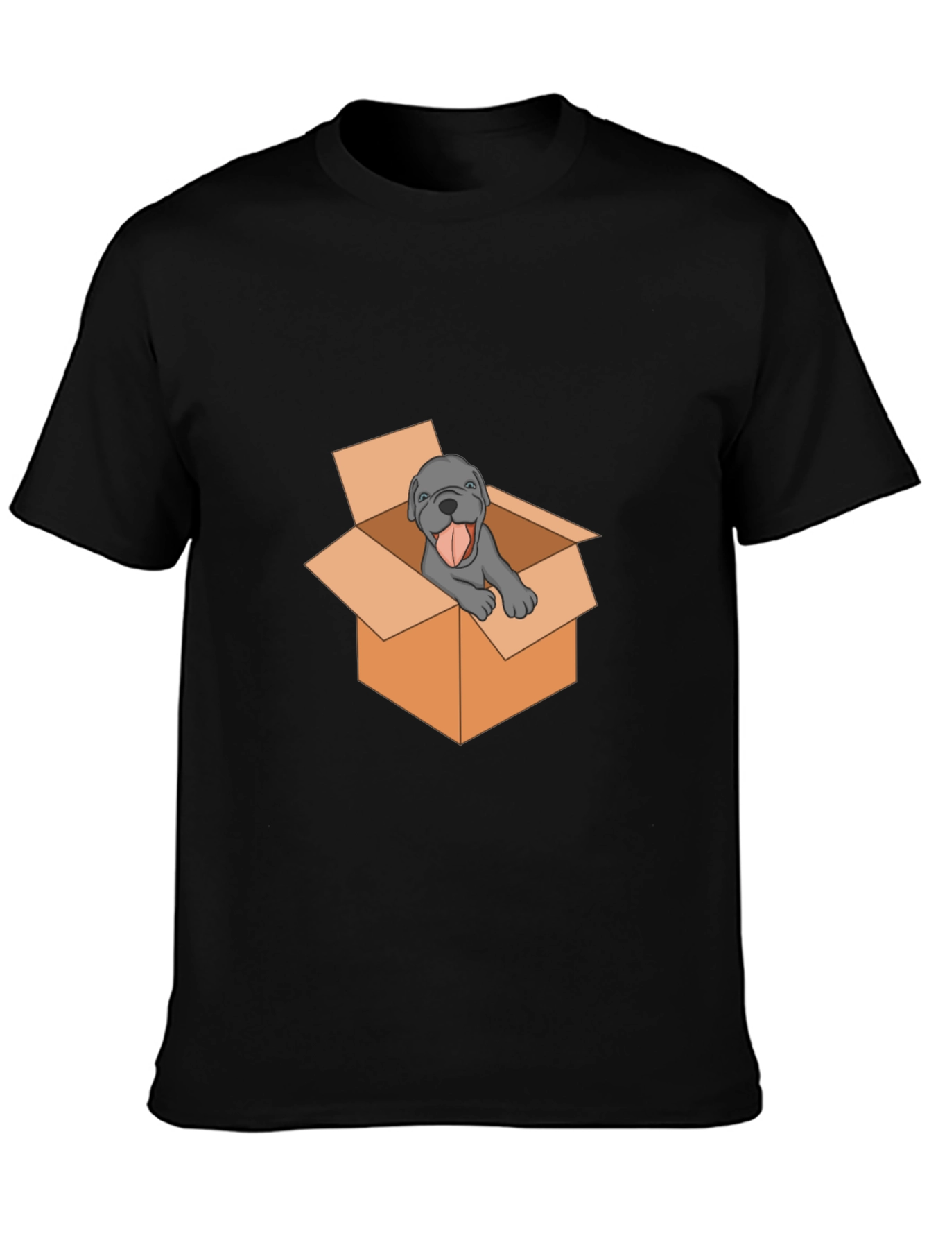 Dog in Box Graphic Tee - Mens Black T-Shirt