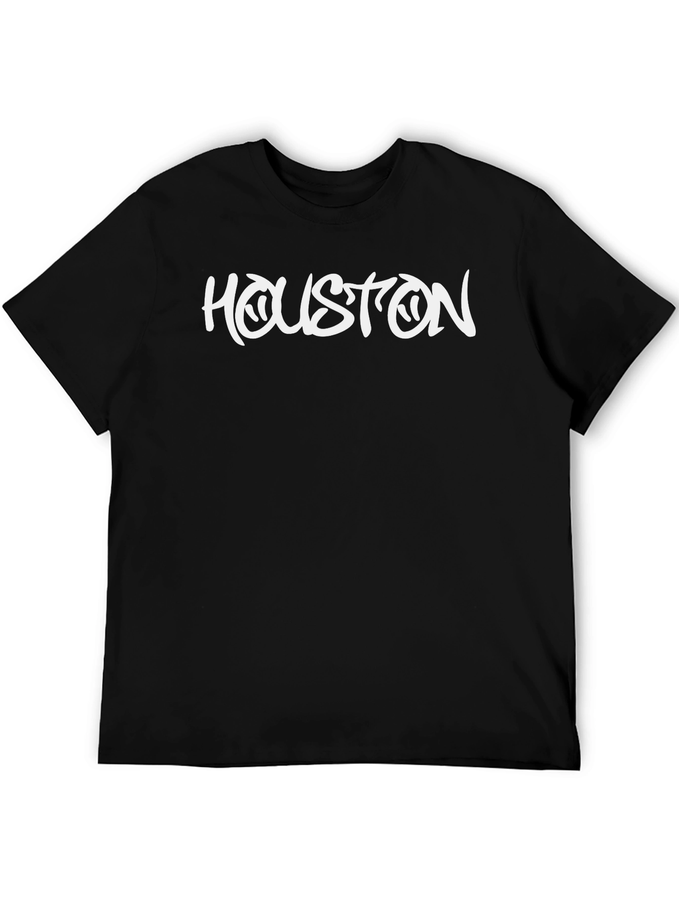 Houston Graphic Print Tee - Black Cotton Blend