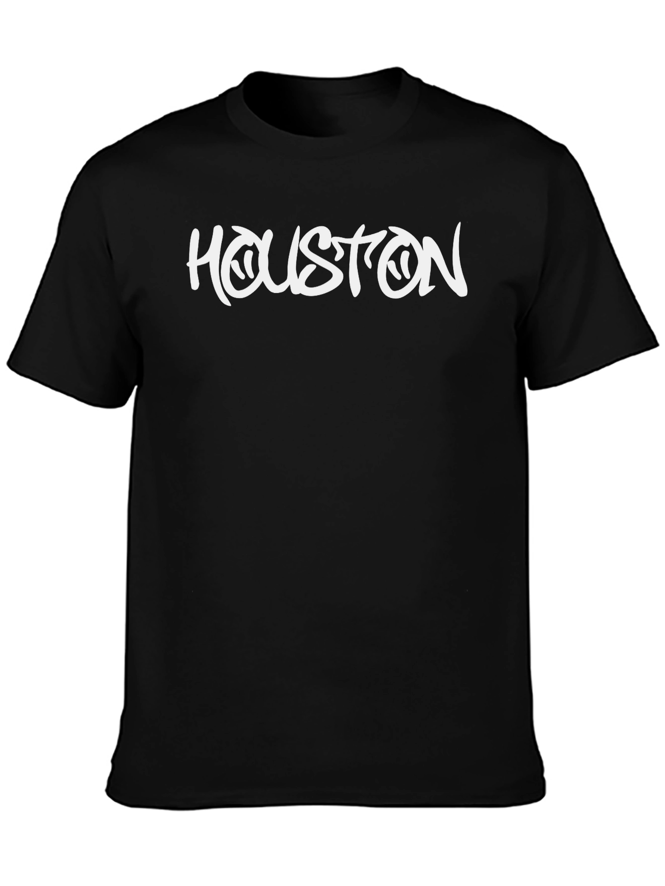 Houston Graphic Print Tee - Black Cotton Blend